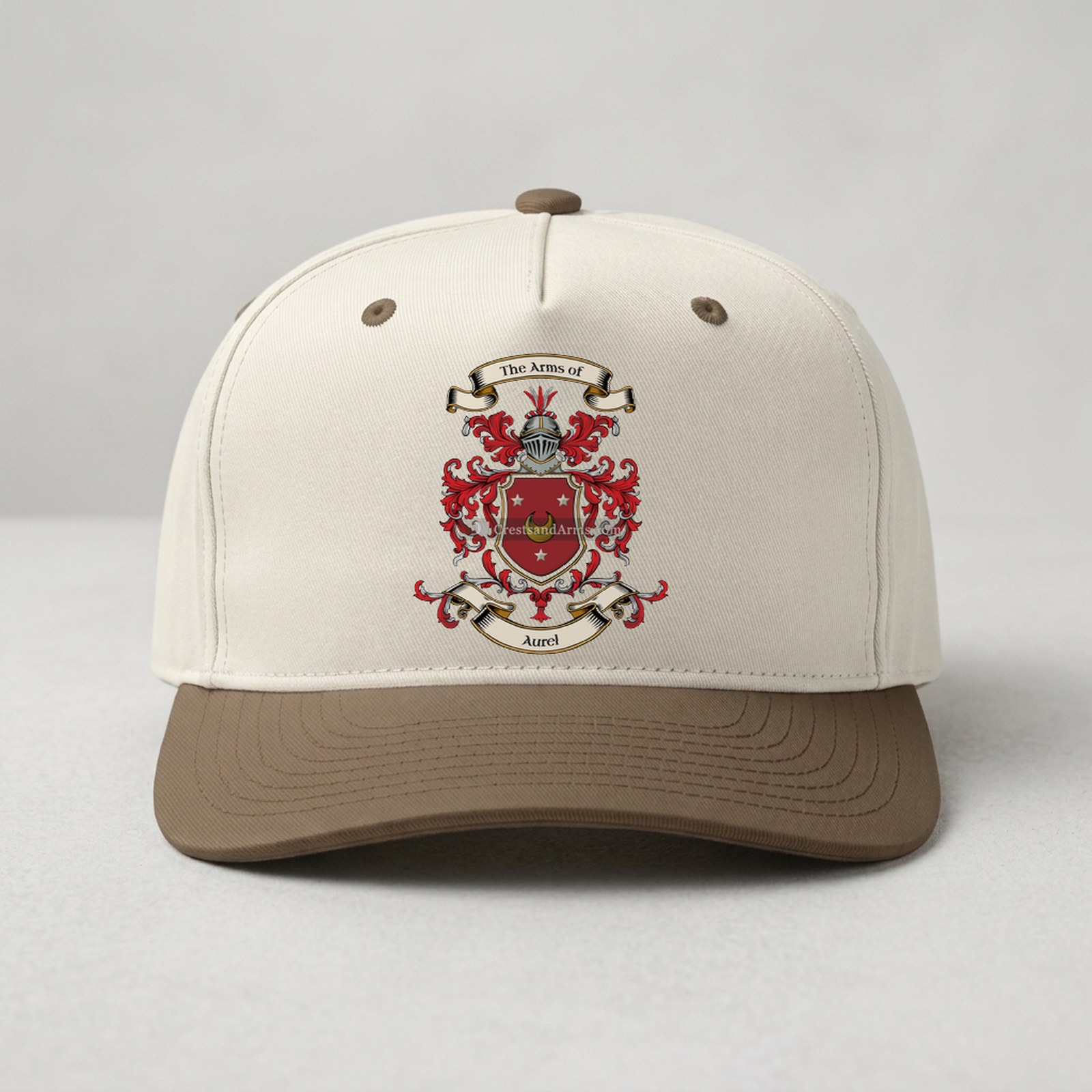 The Aurel arms on the family cap - unisex