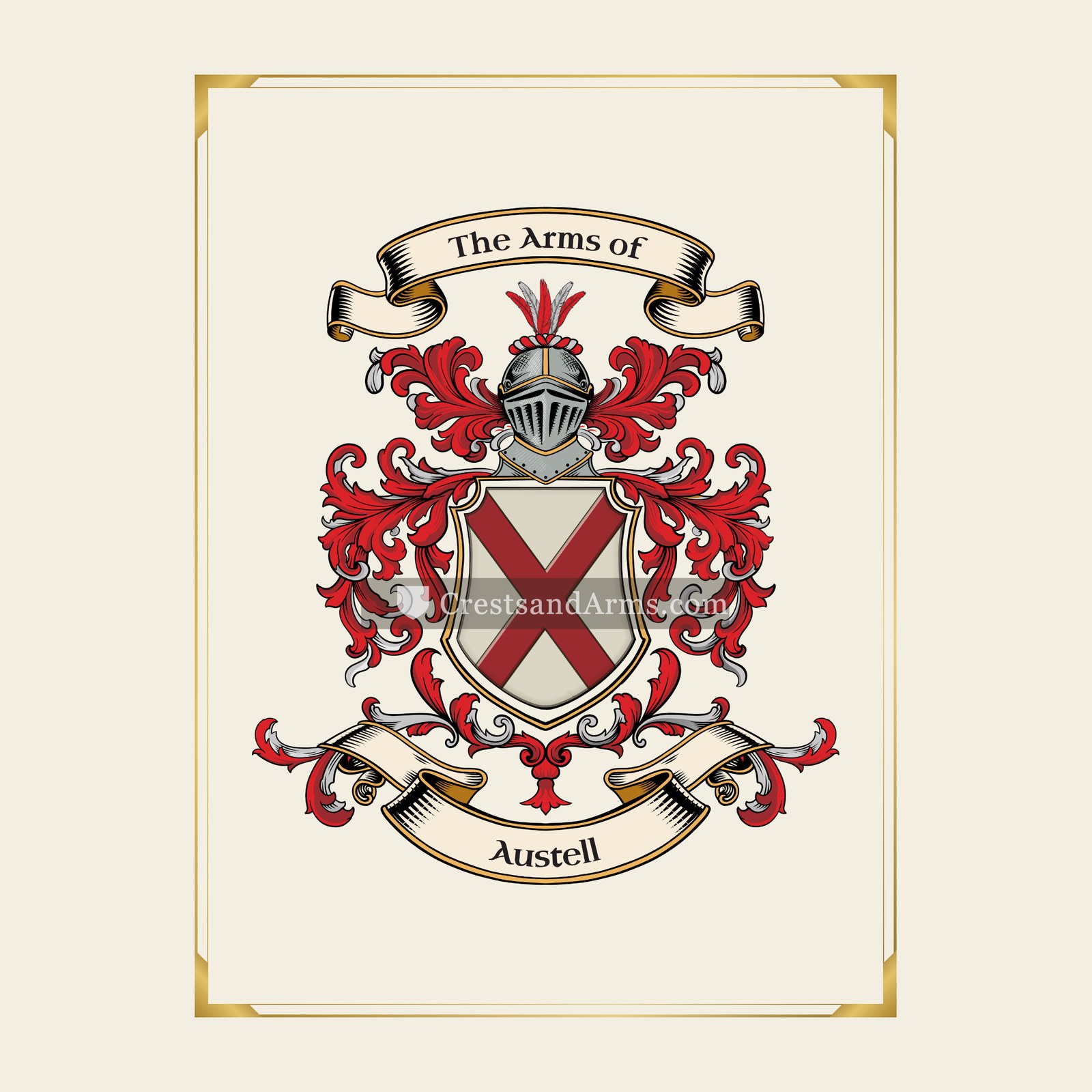 With gold border