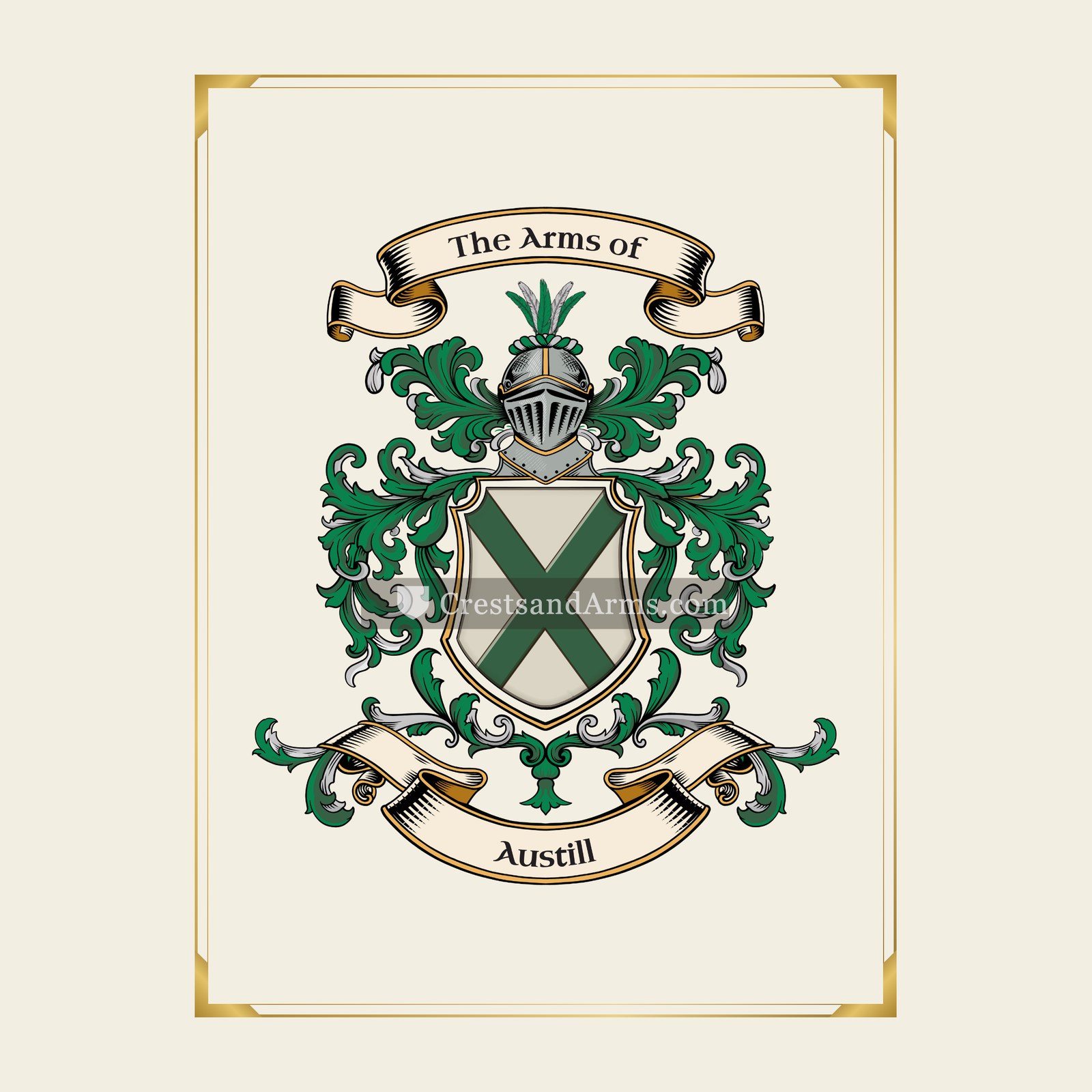 With gold border