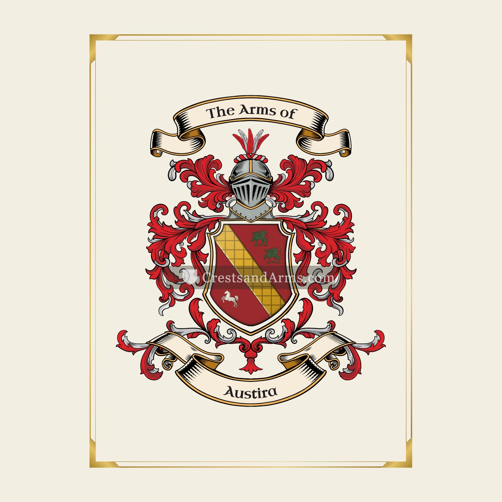 With gold border