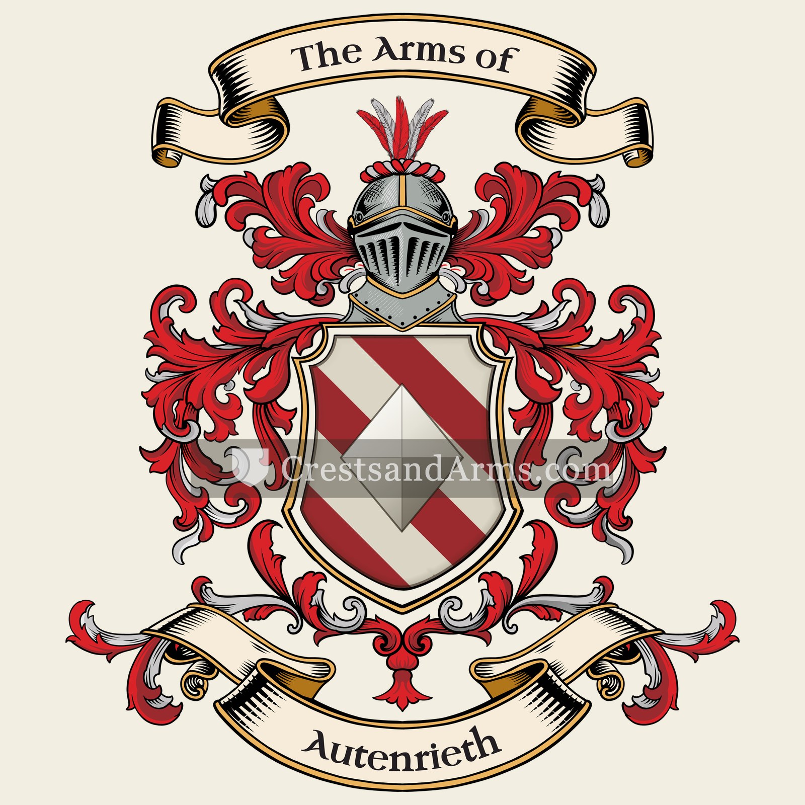 The Autenrieth coat of arms, drawn from the recorded blazon