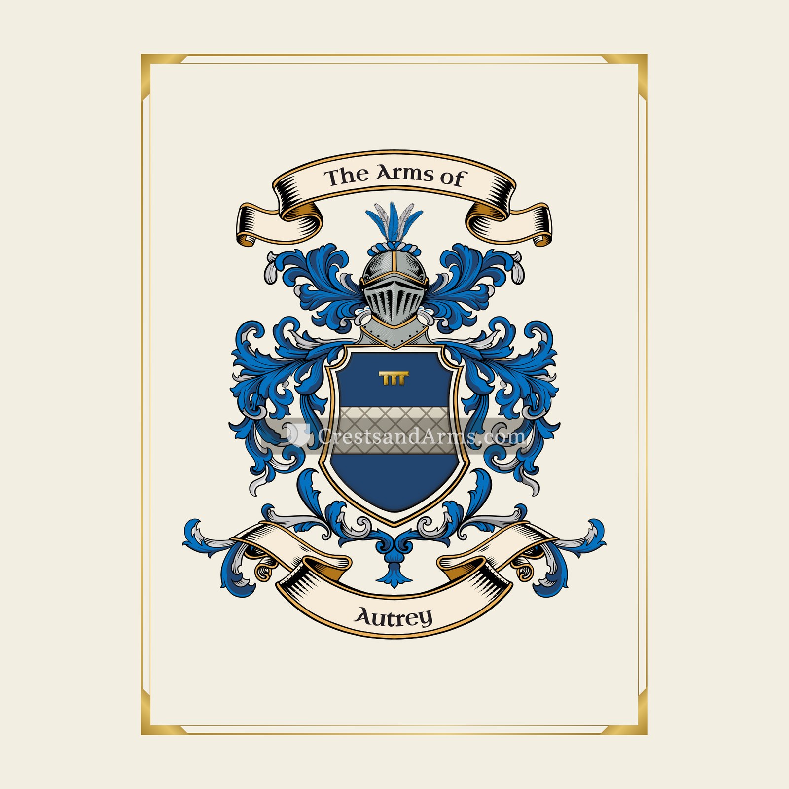With gold border