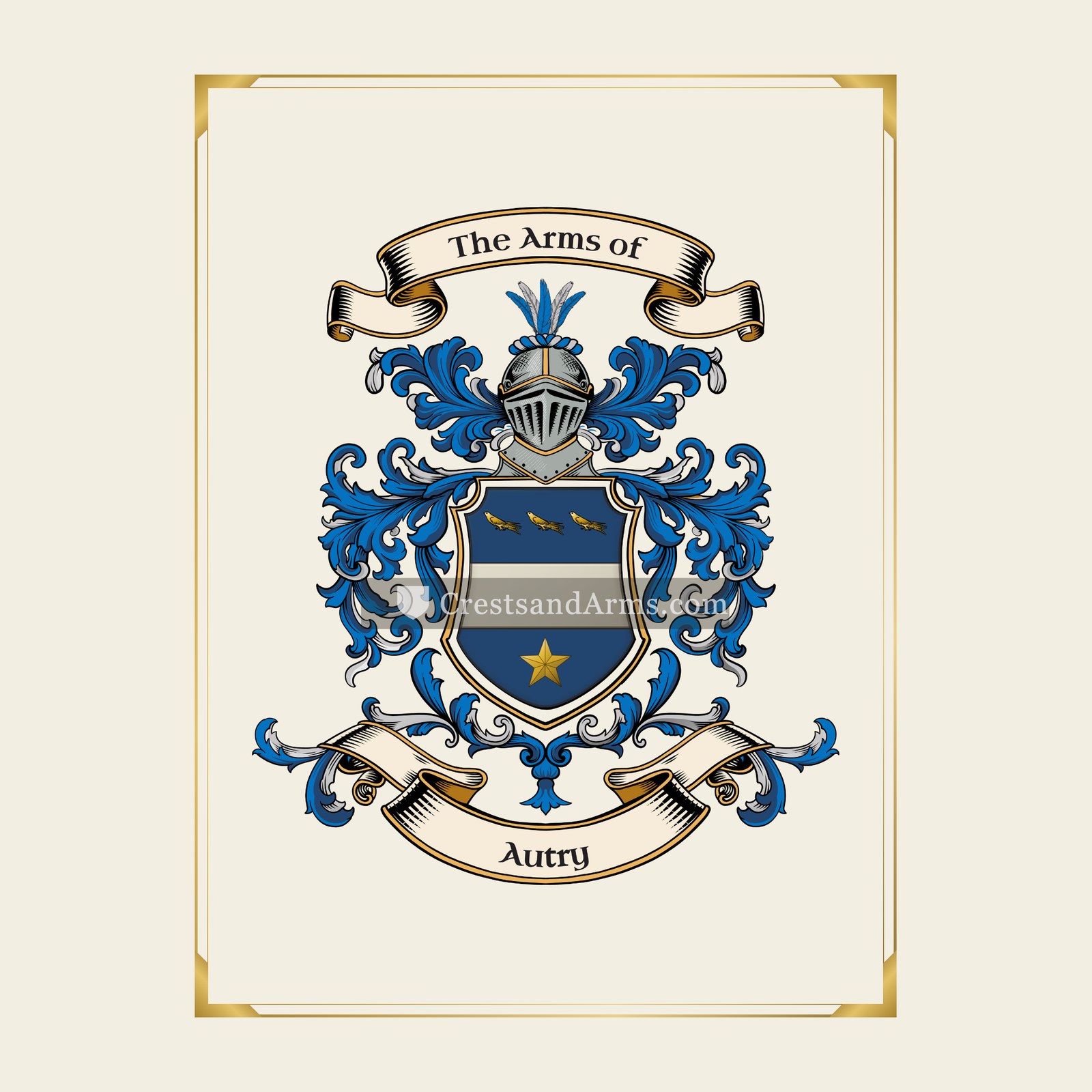 With gold border