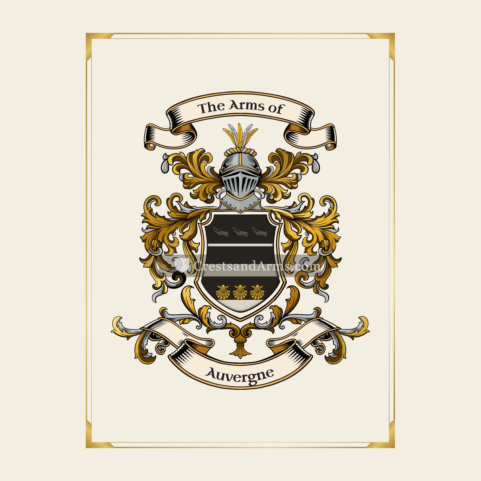With gold border
