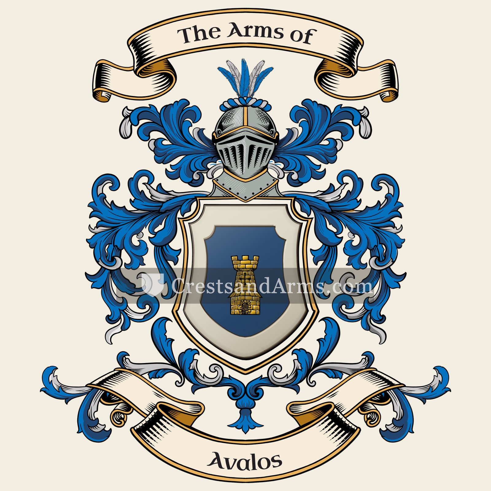 The Avalos coat of arms, drawn from the recorded blazon
