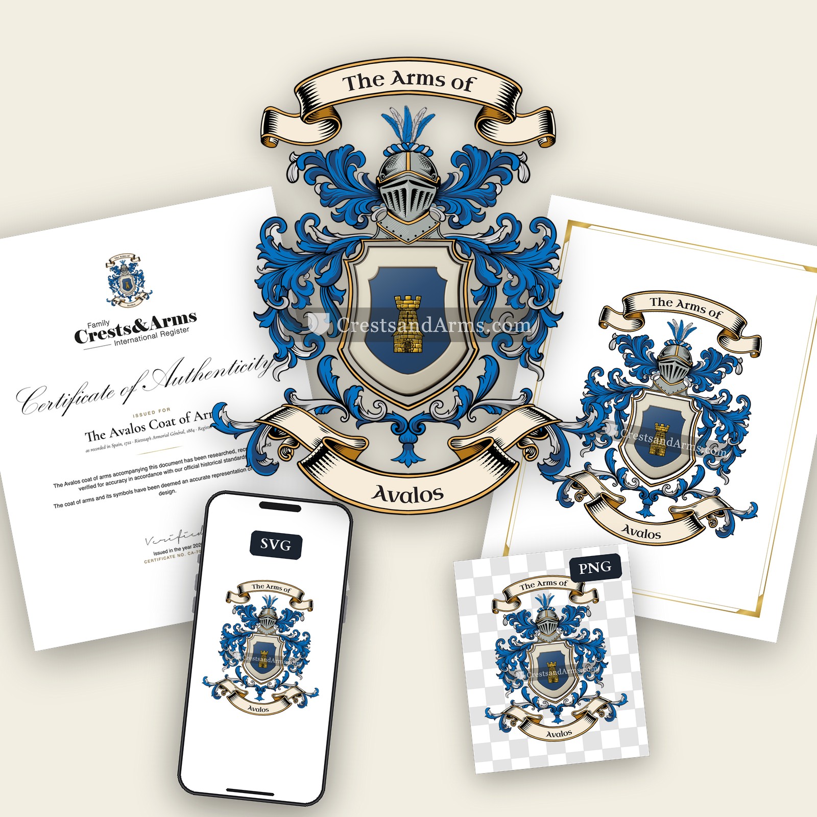The Avalos arms on the coat of arms — digital pack