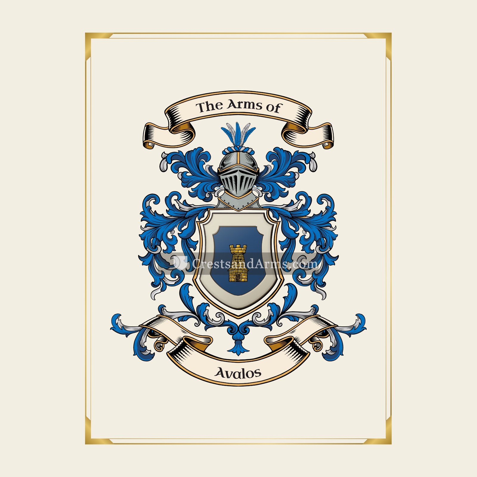 With gold border