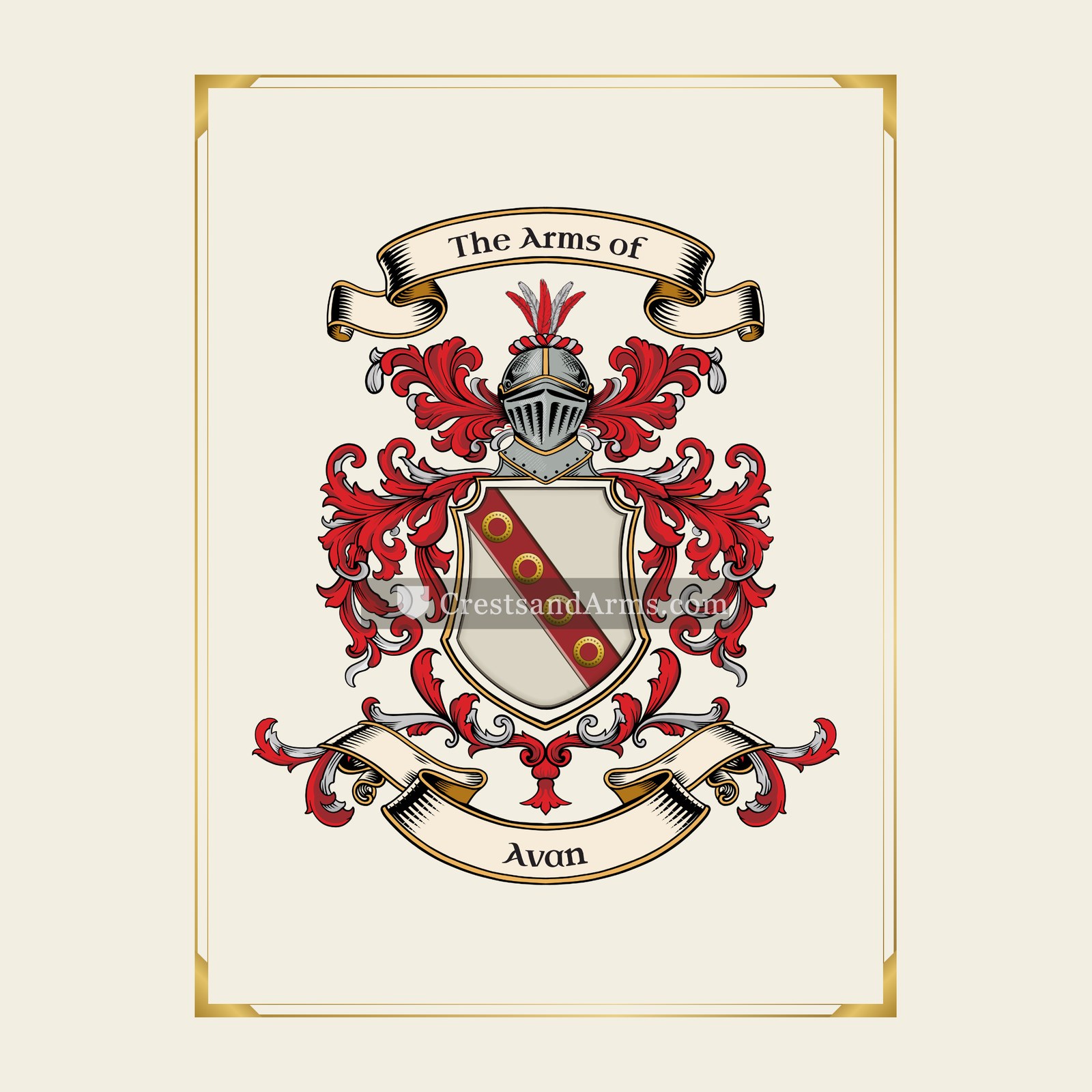 With gold border