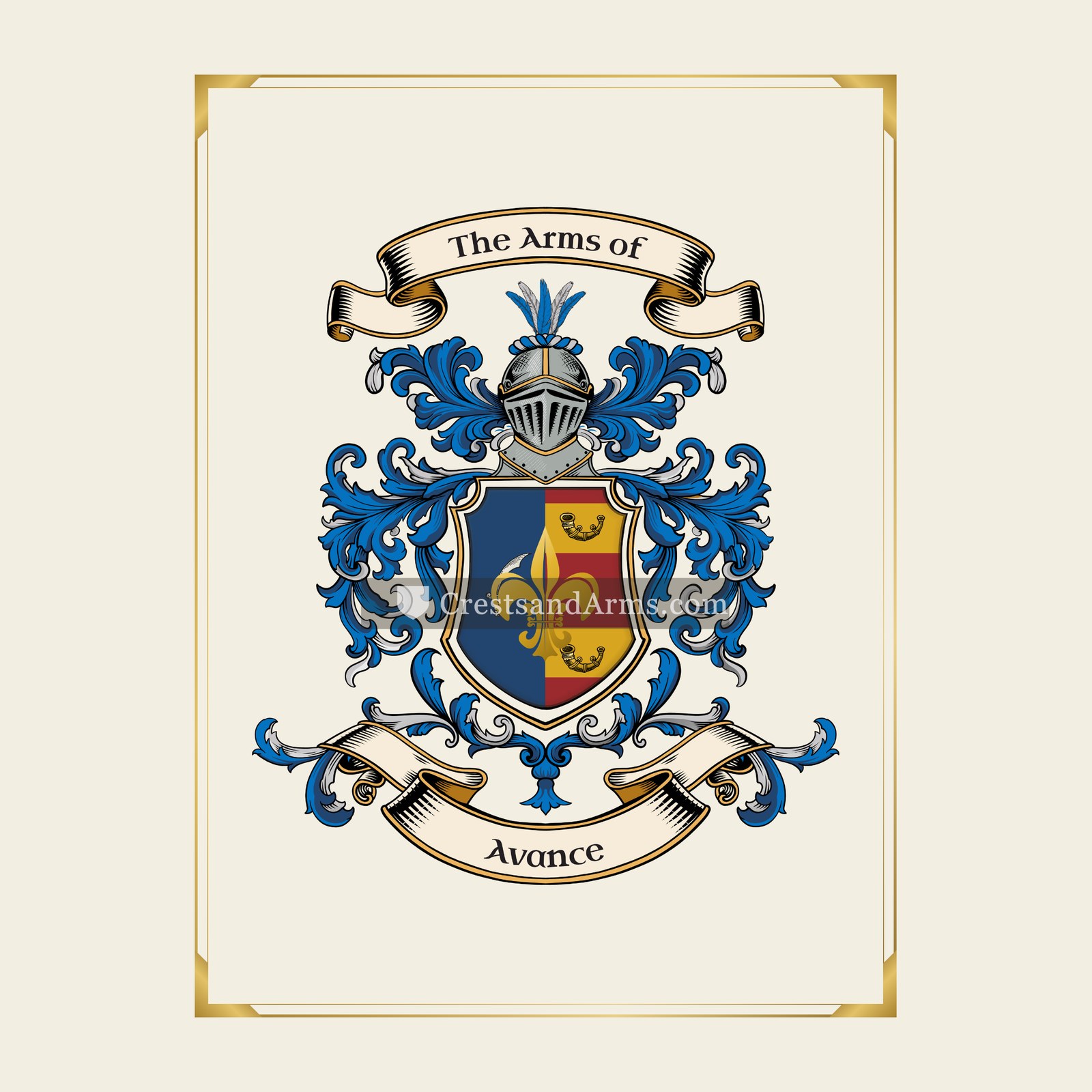 With gold border