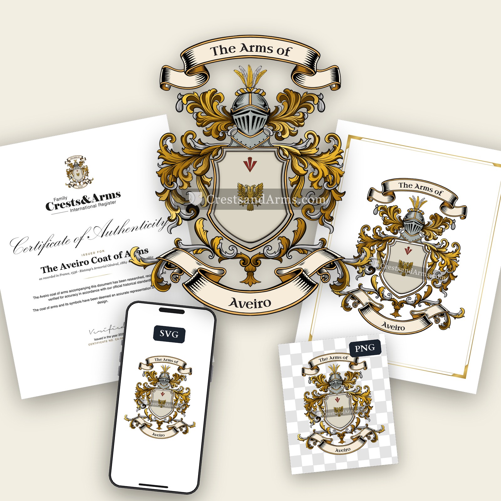 The Aveiro arms on the coat of arms — digital pack
