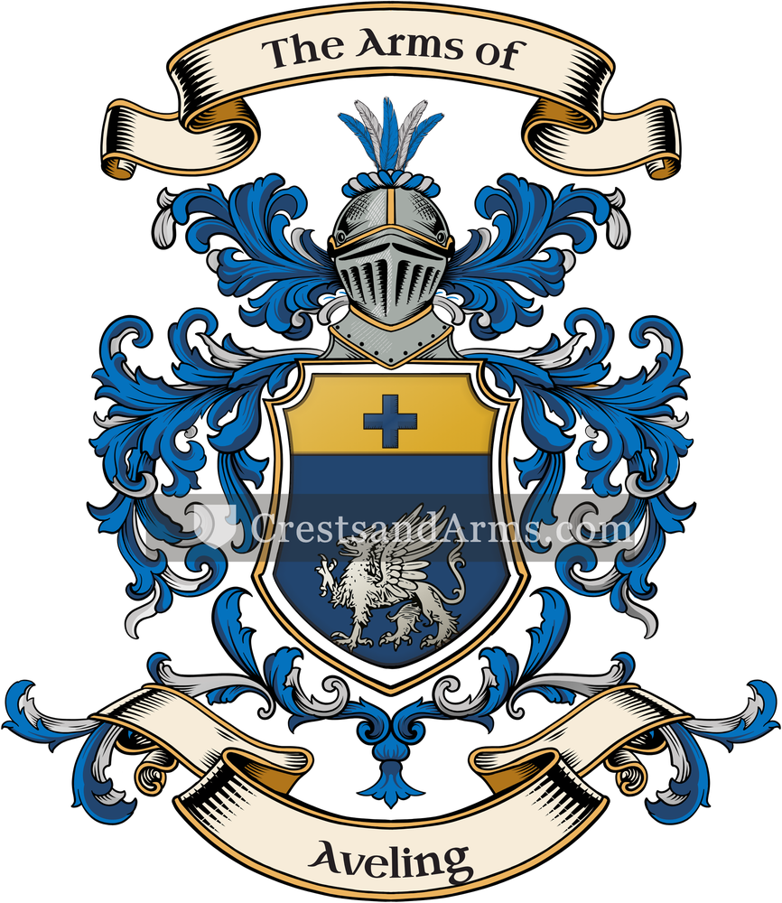 The Aveling coat of arms, drawn from the recorded blazon