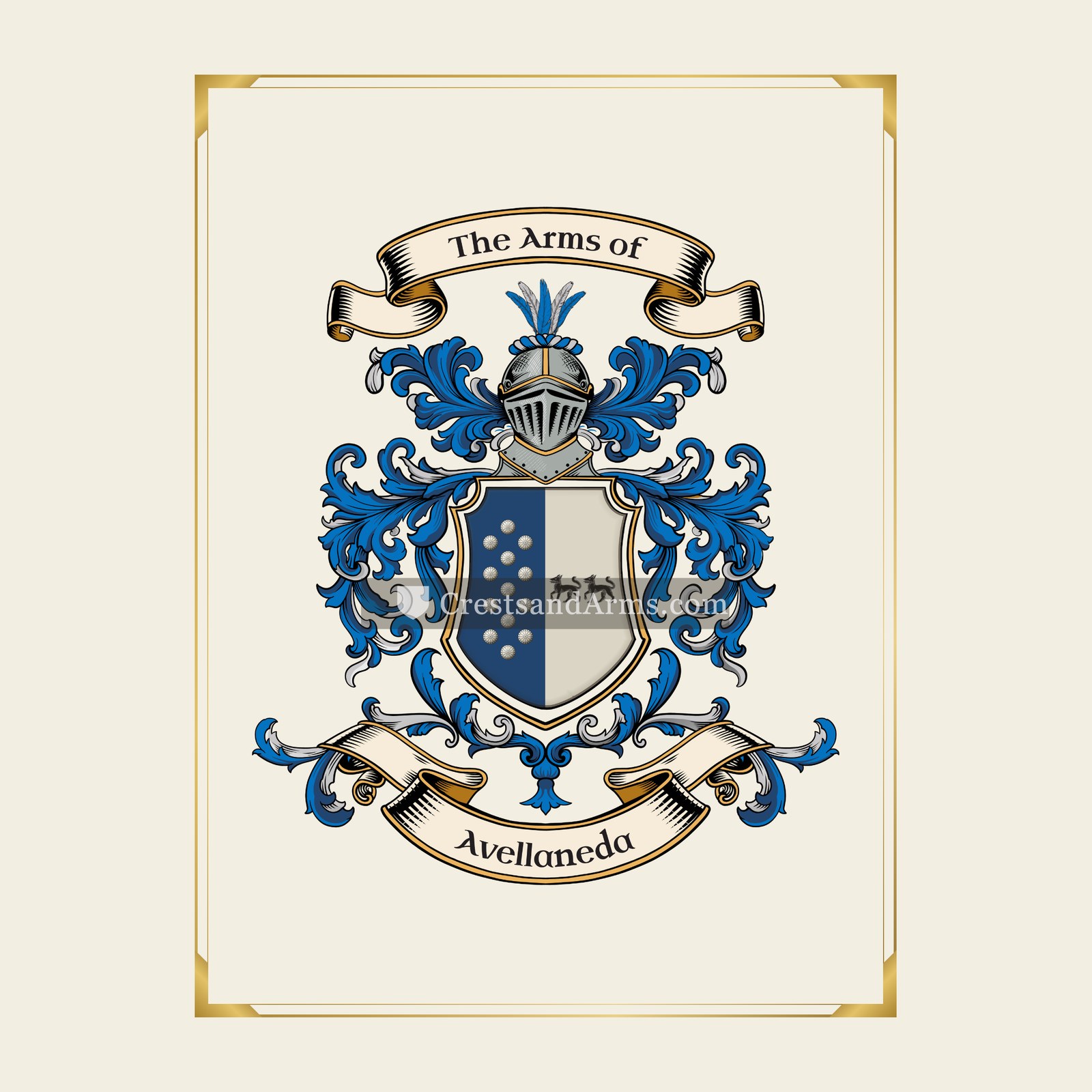 With gold border