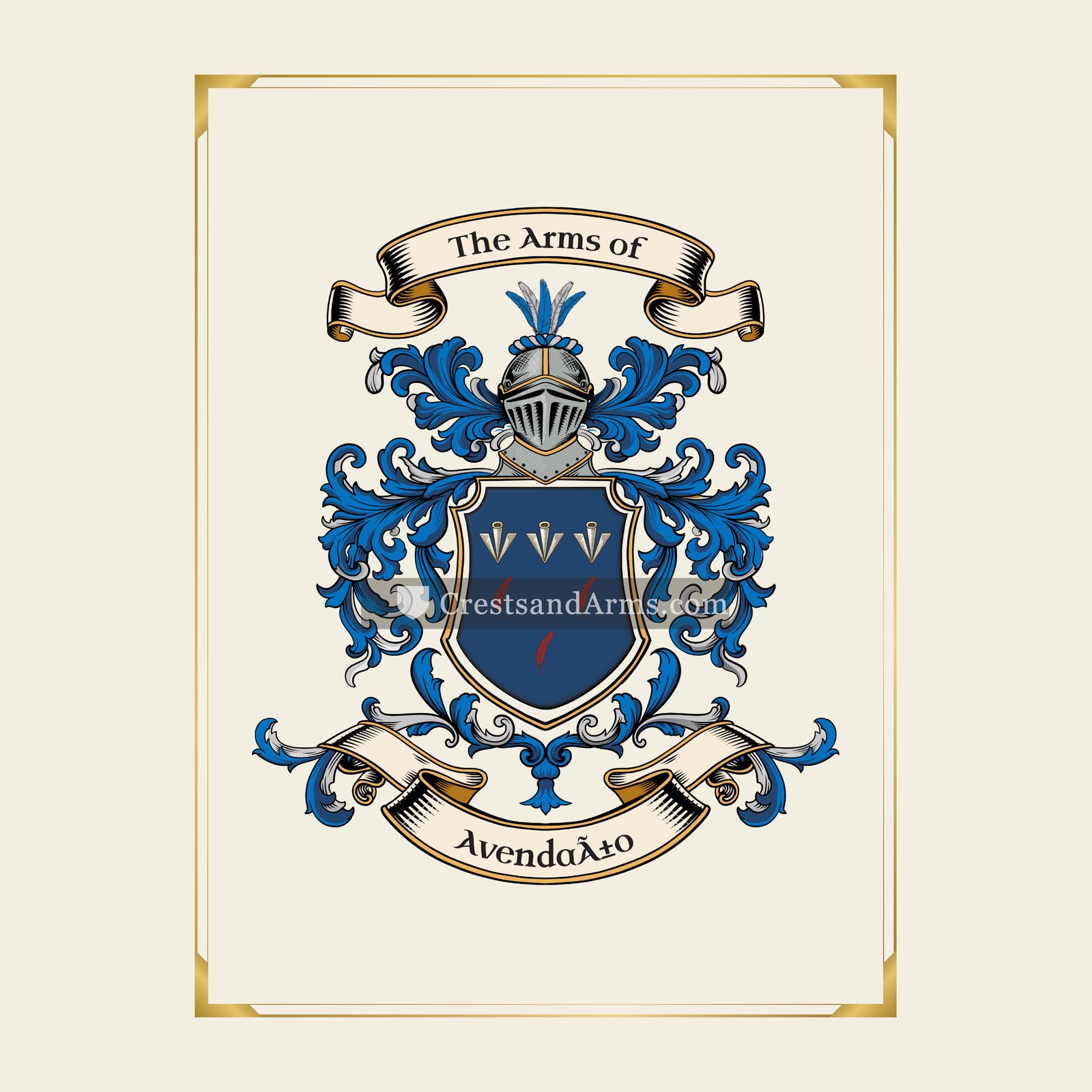 With gold border