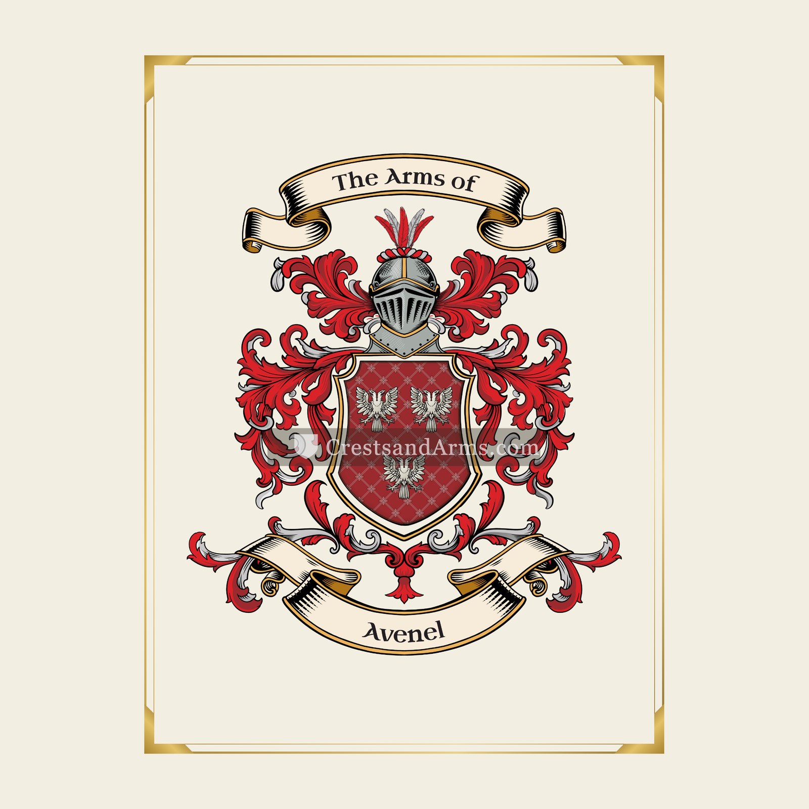 With gold border