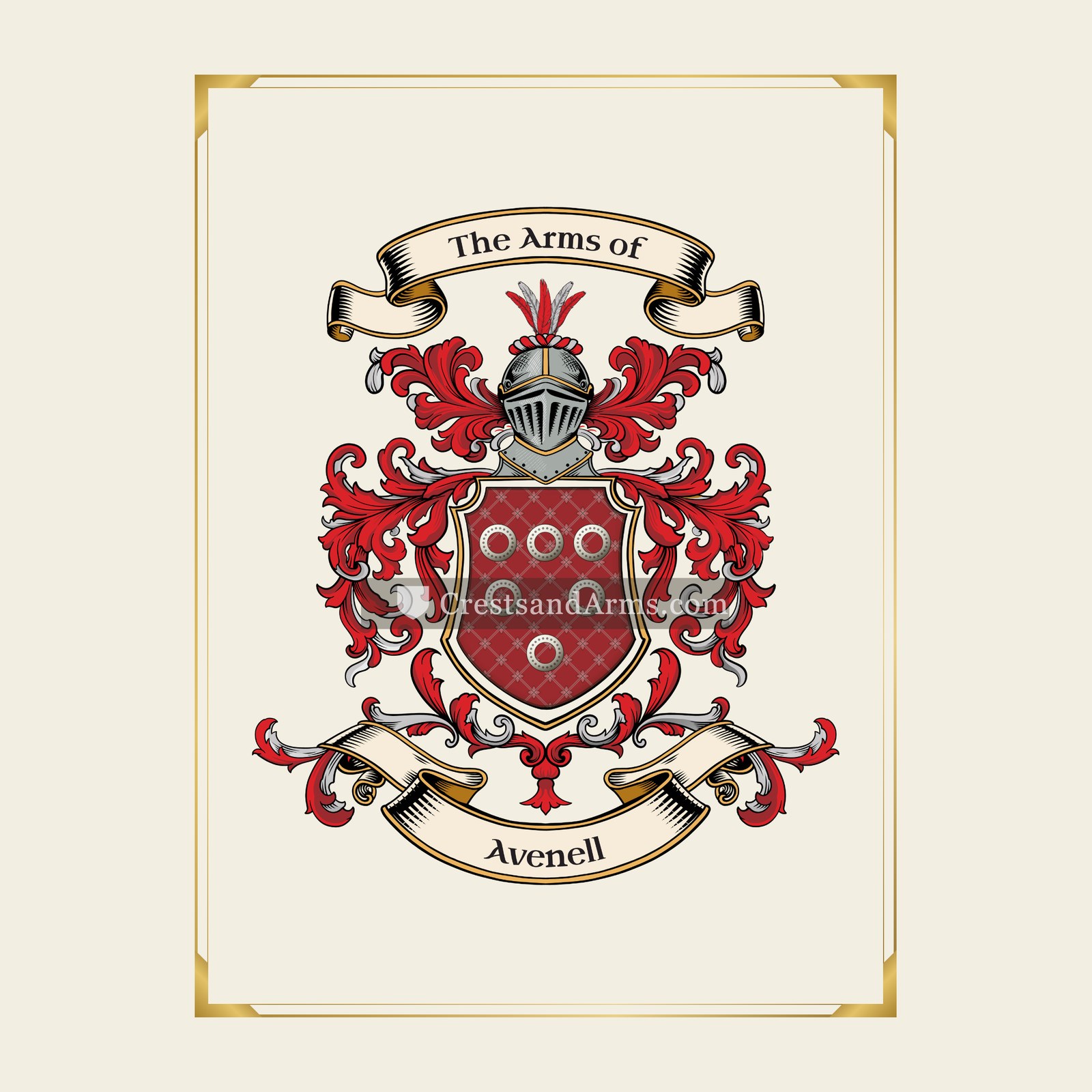 With gold border