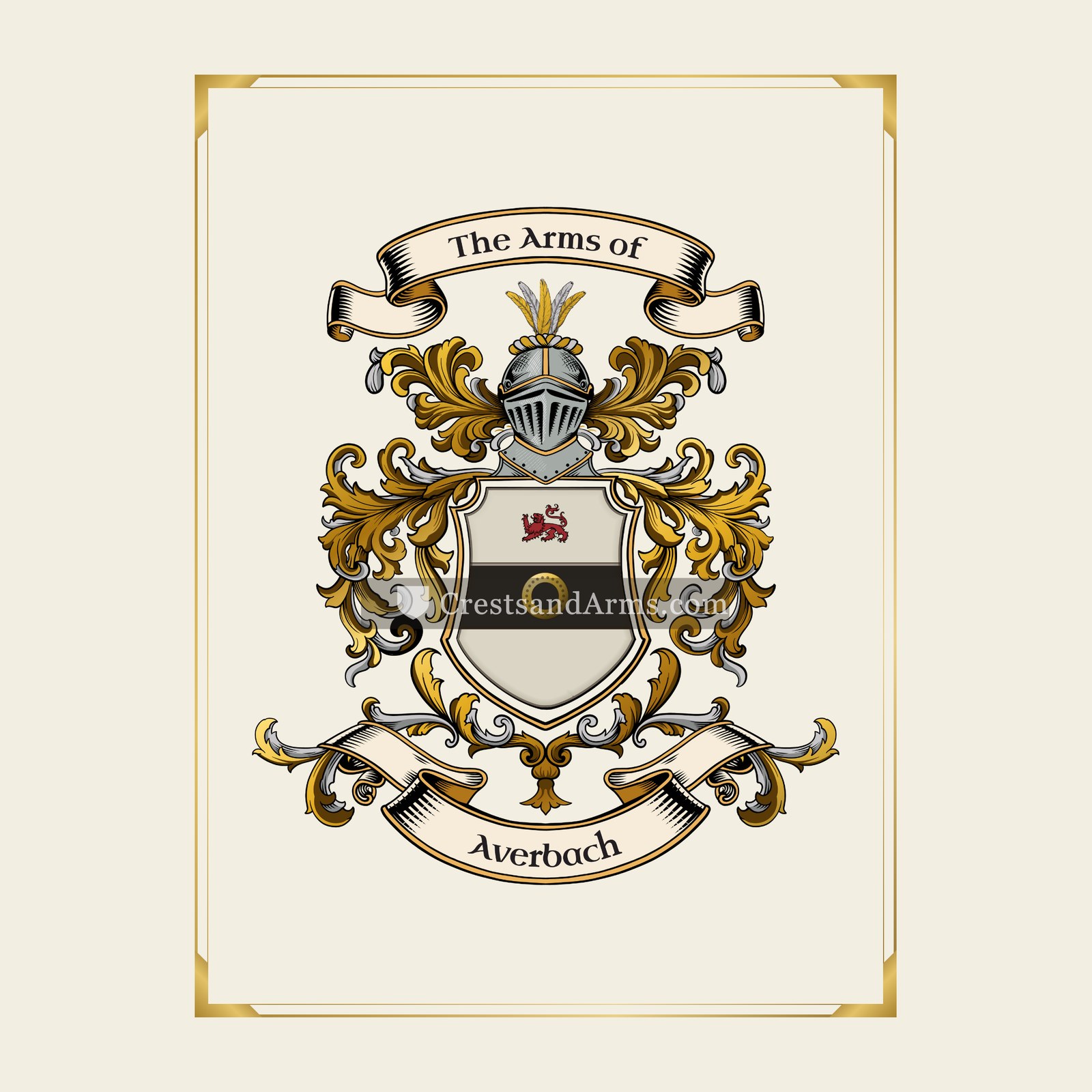 With gold border