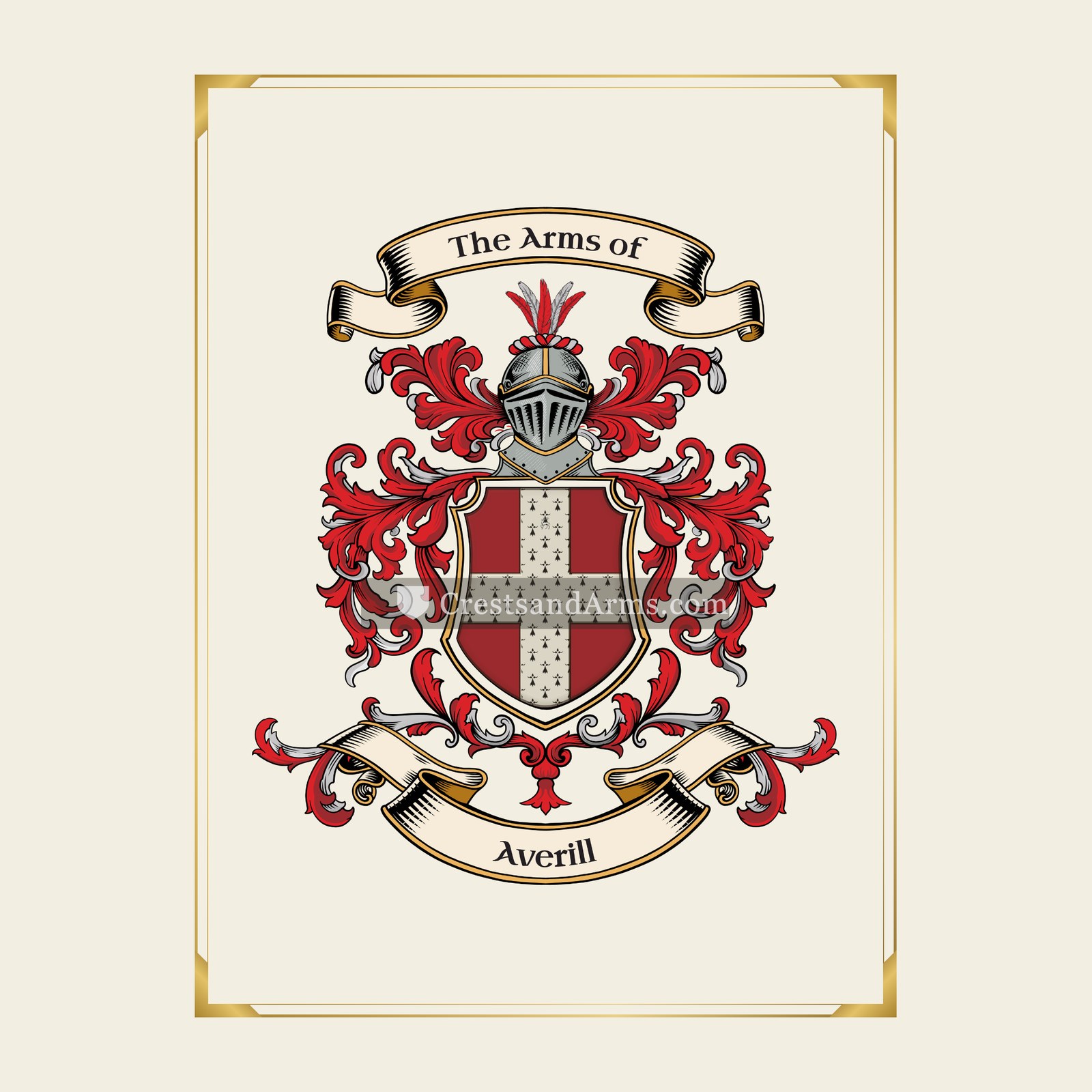 With gold border