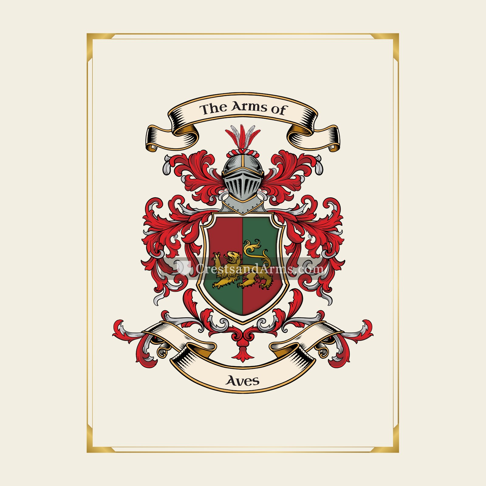 With gold border
