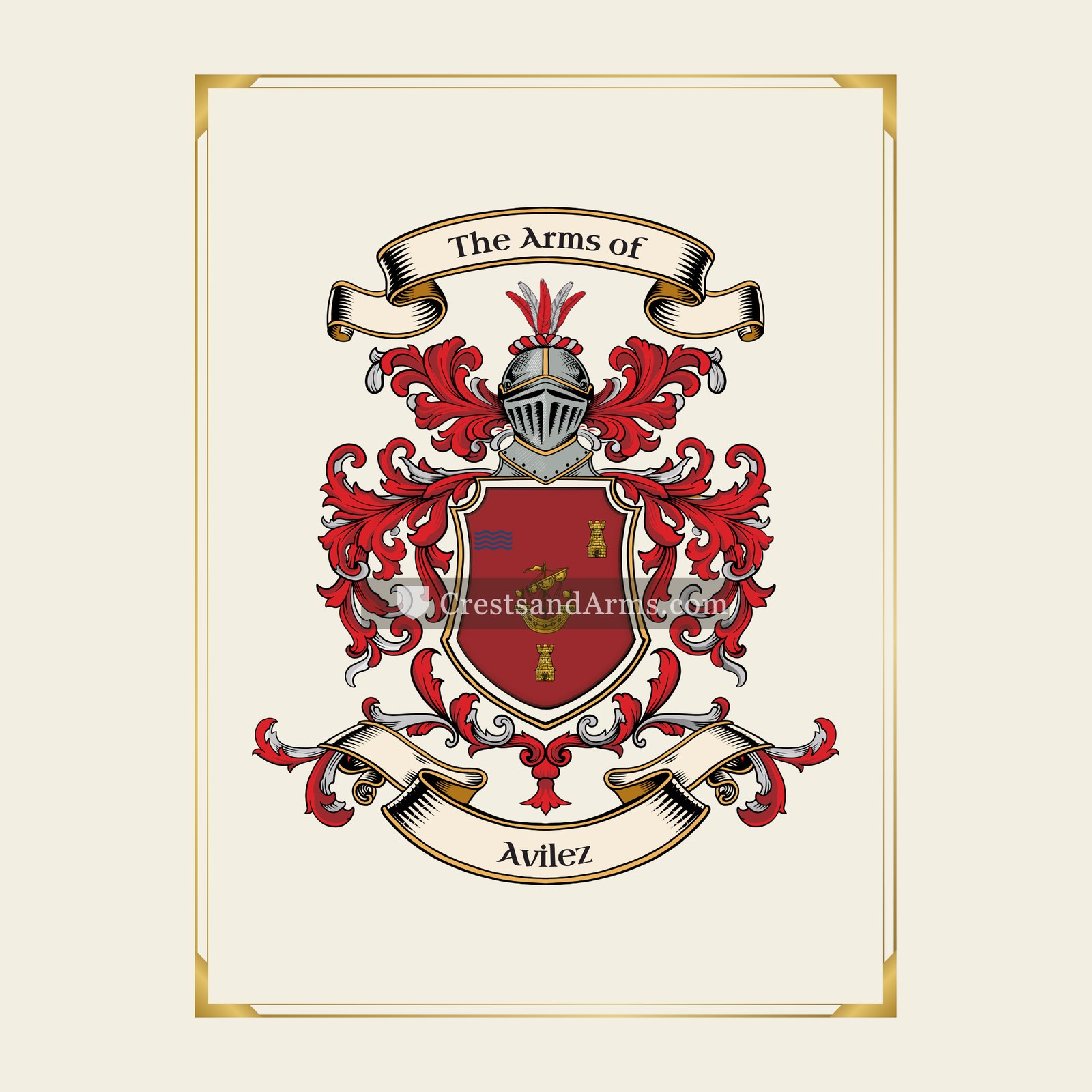 With gold border