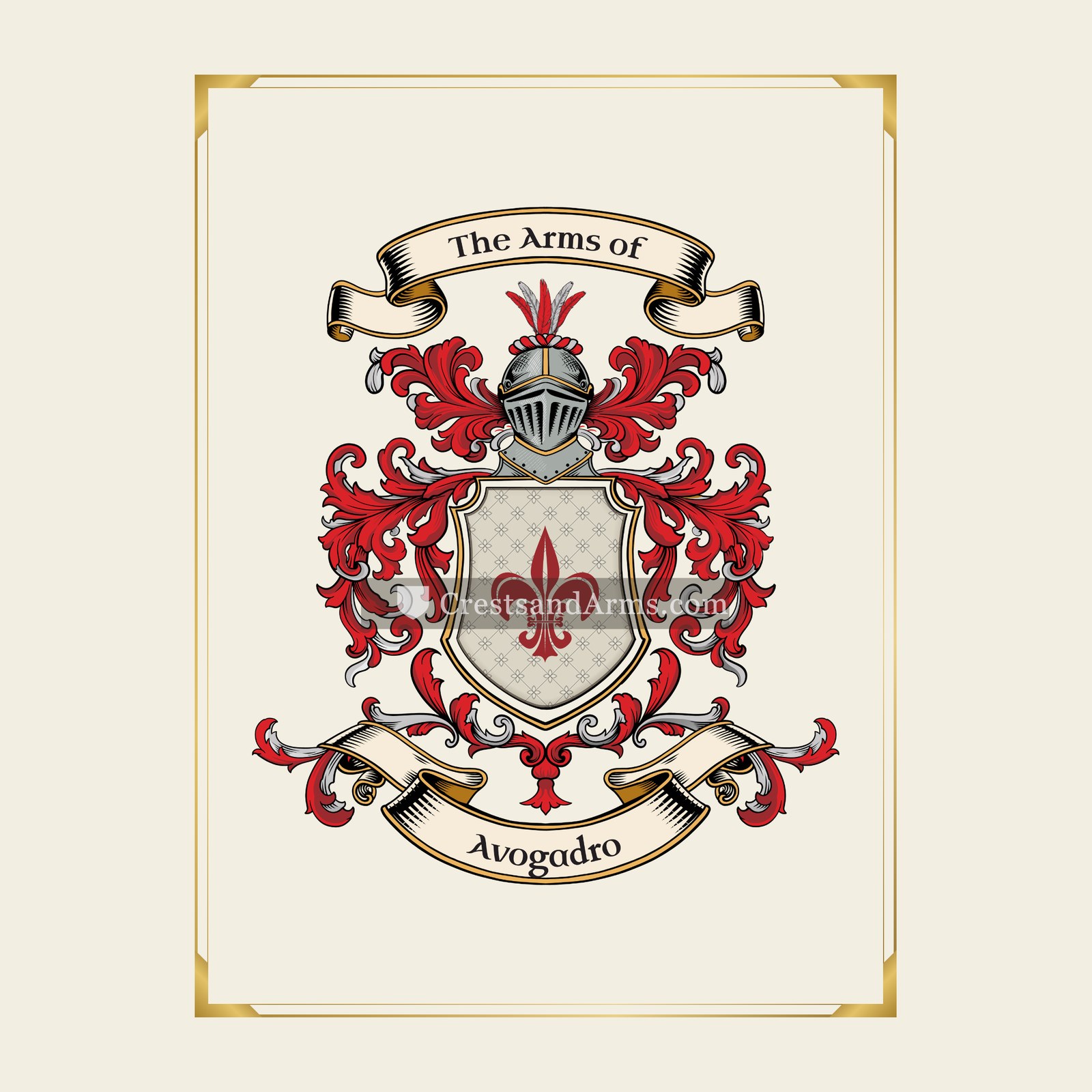With gold border