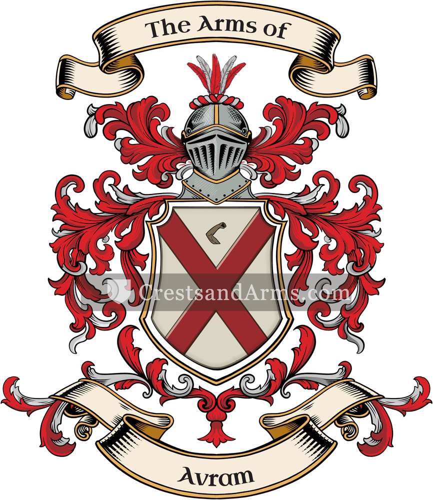 The Avram coat of arms, drawn from the recorded blazon
