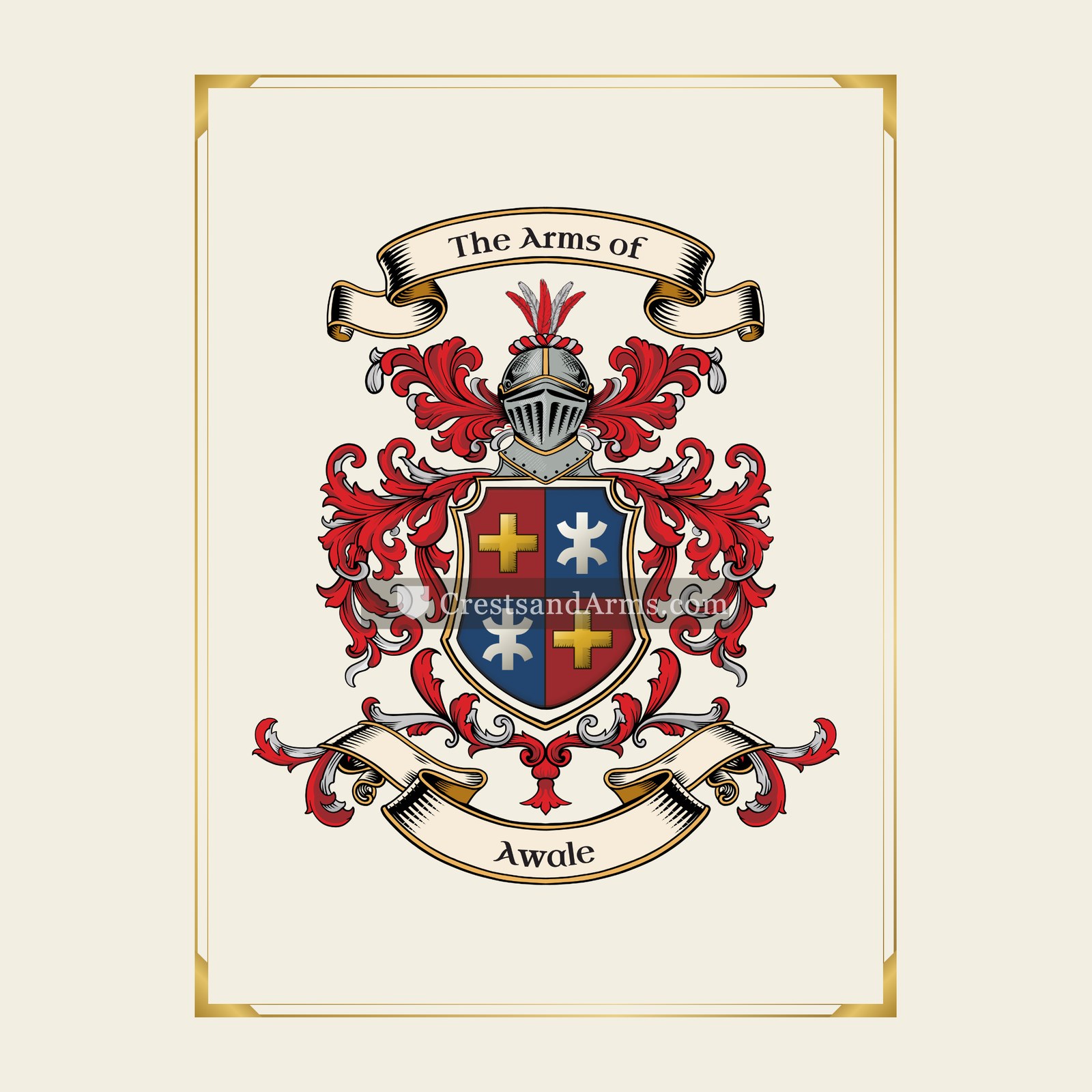 With gold border