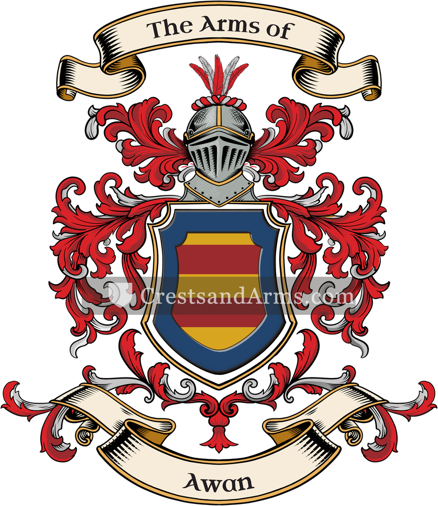 The Awan coat of arms, drawn from the recorded blazon