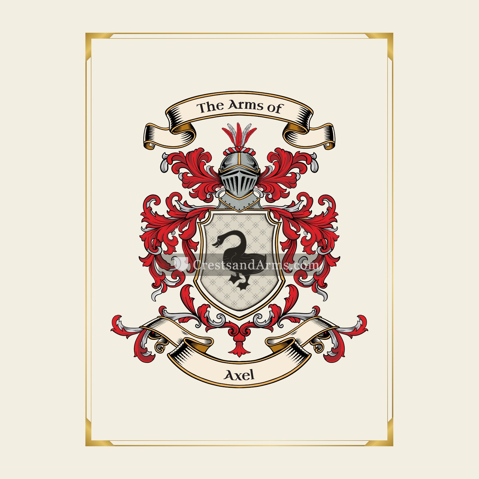 With gold border