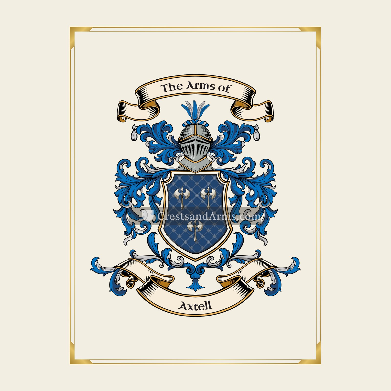 With gold border