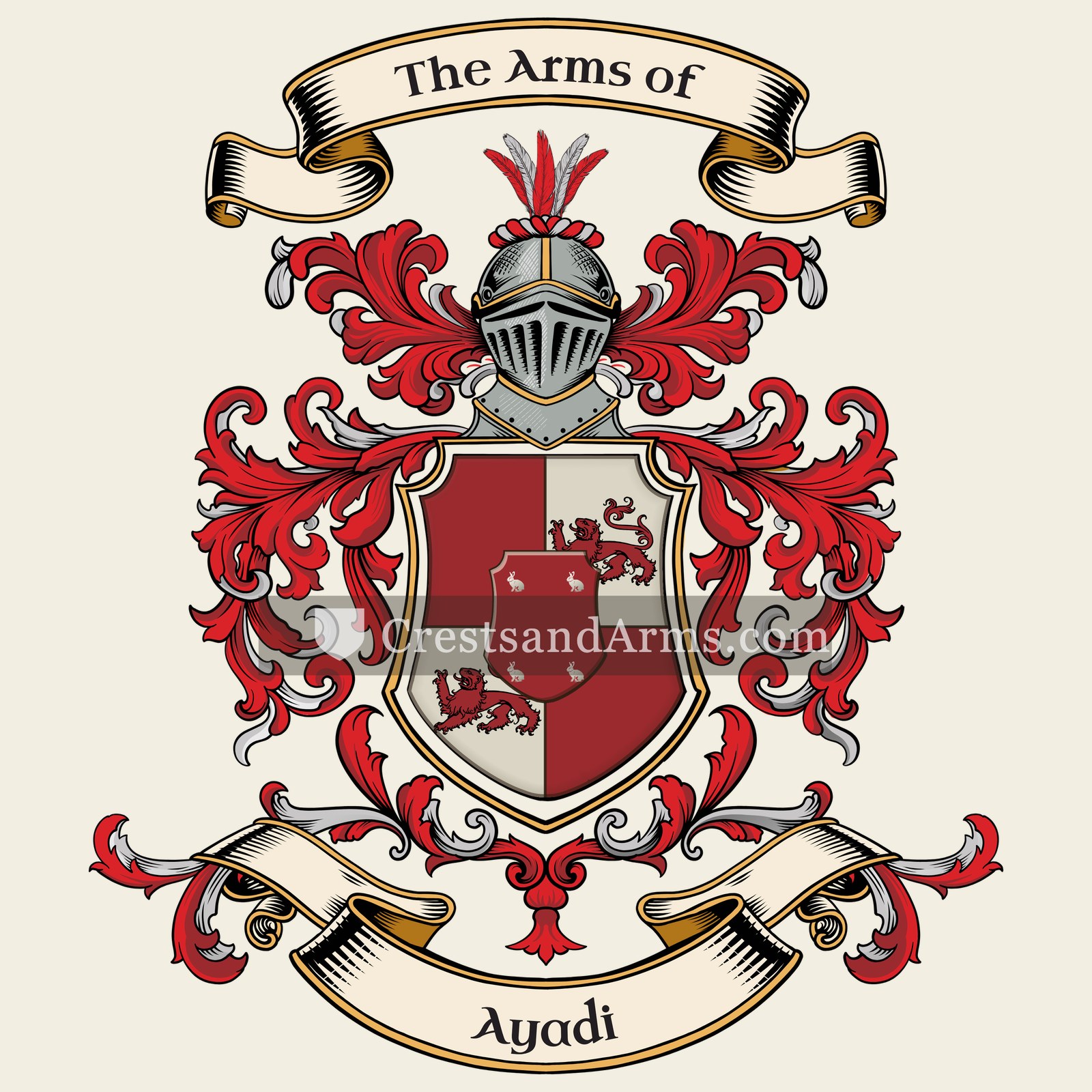 The Ayadi coat of arms, drawn from the recorded blazon