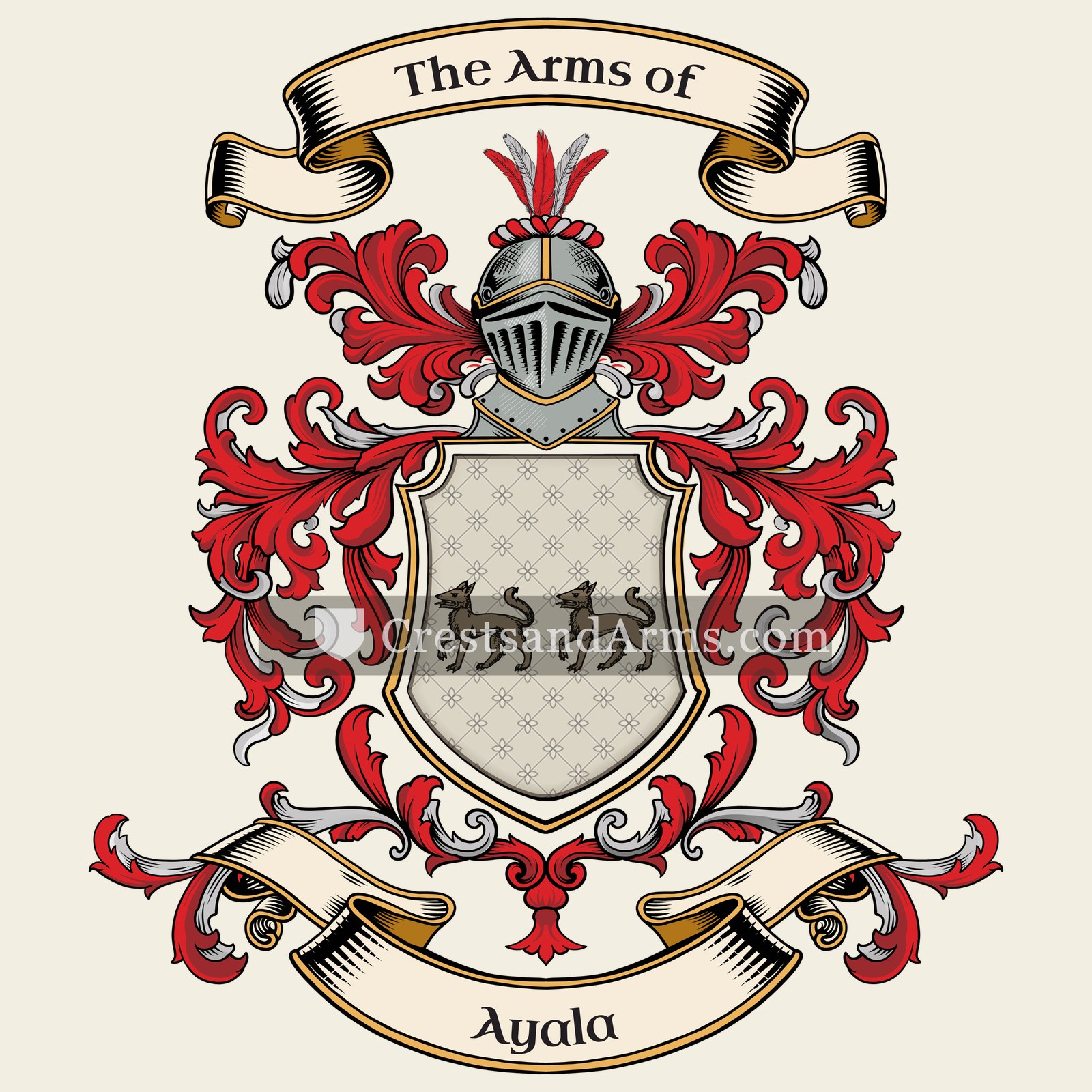 The Ayala coat of arms, drawn from the recorded blazon