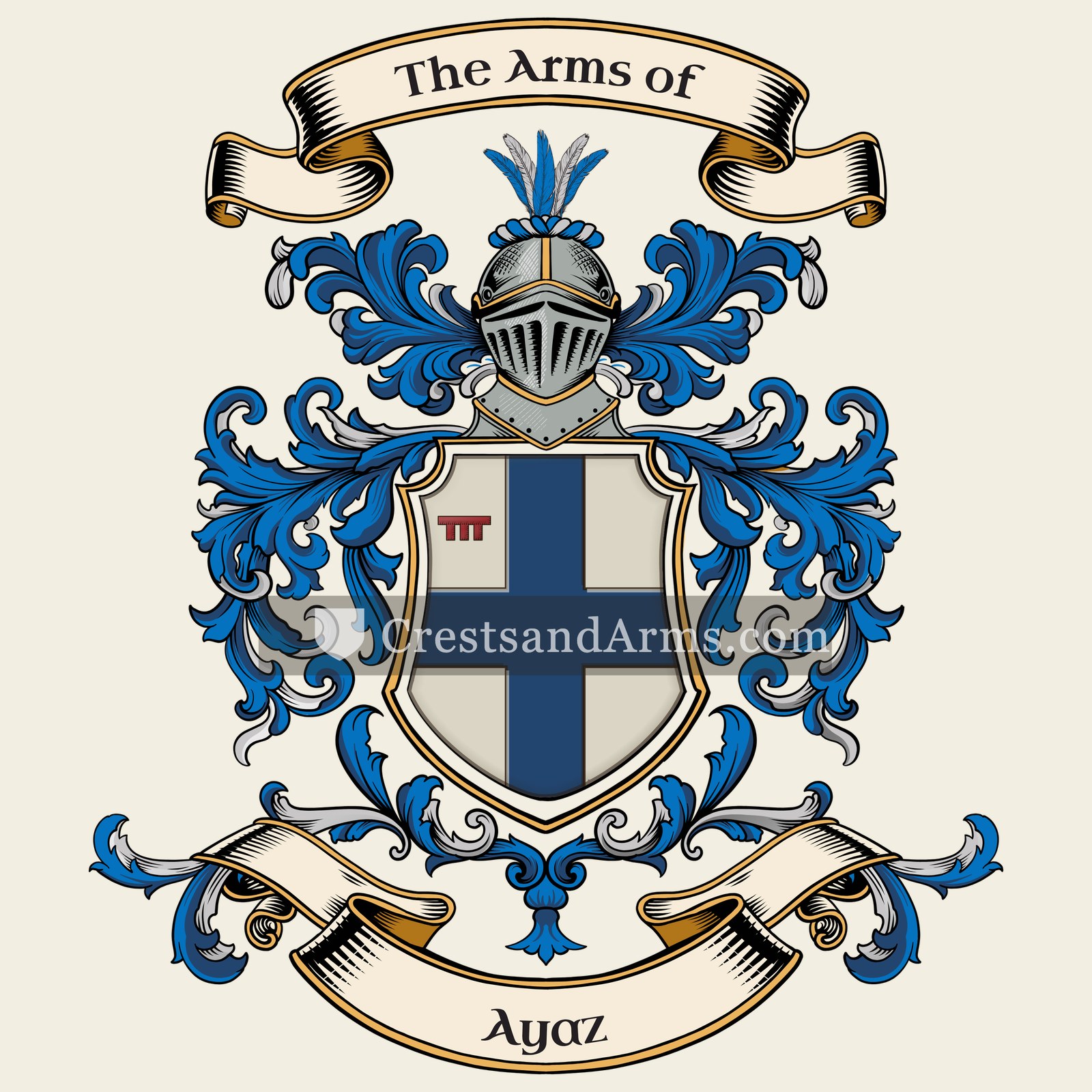 The Ayaz coat of arms, drawn from the recorded blazon