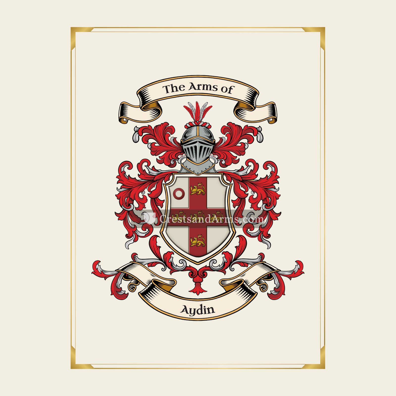 With gold border