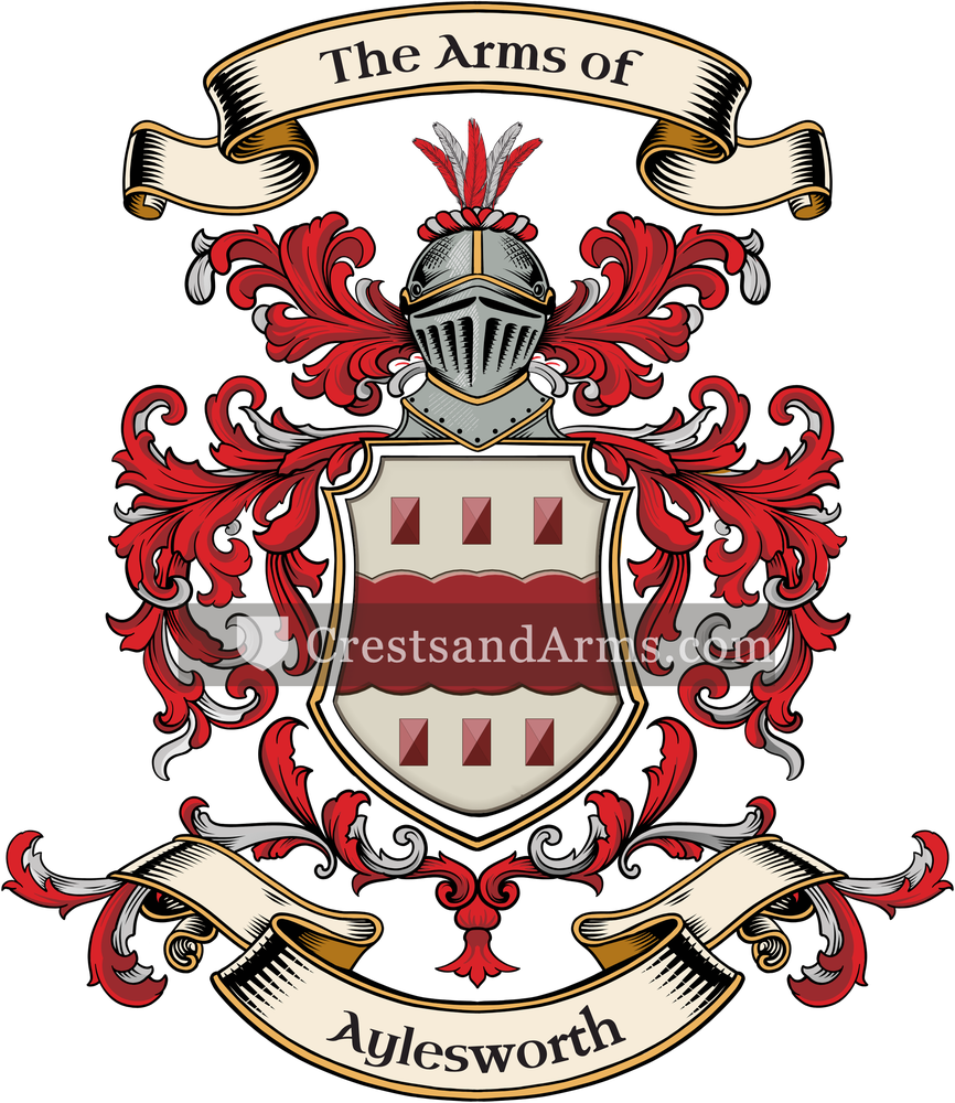 The Aylesworth coat of arms, drawn from the recorded blazon