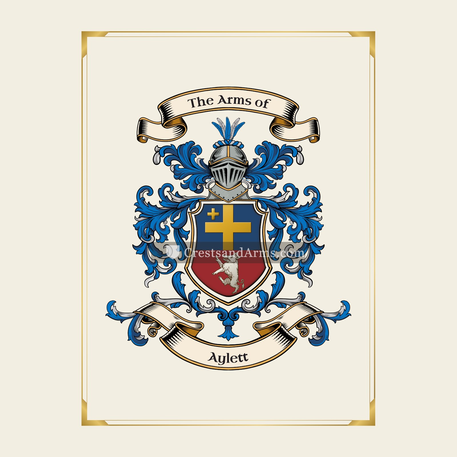 With gold border