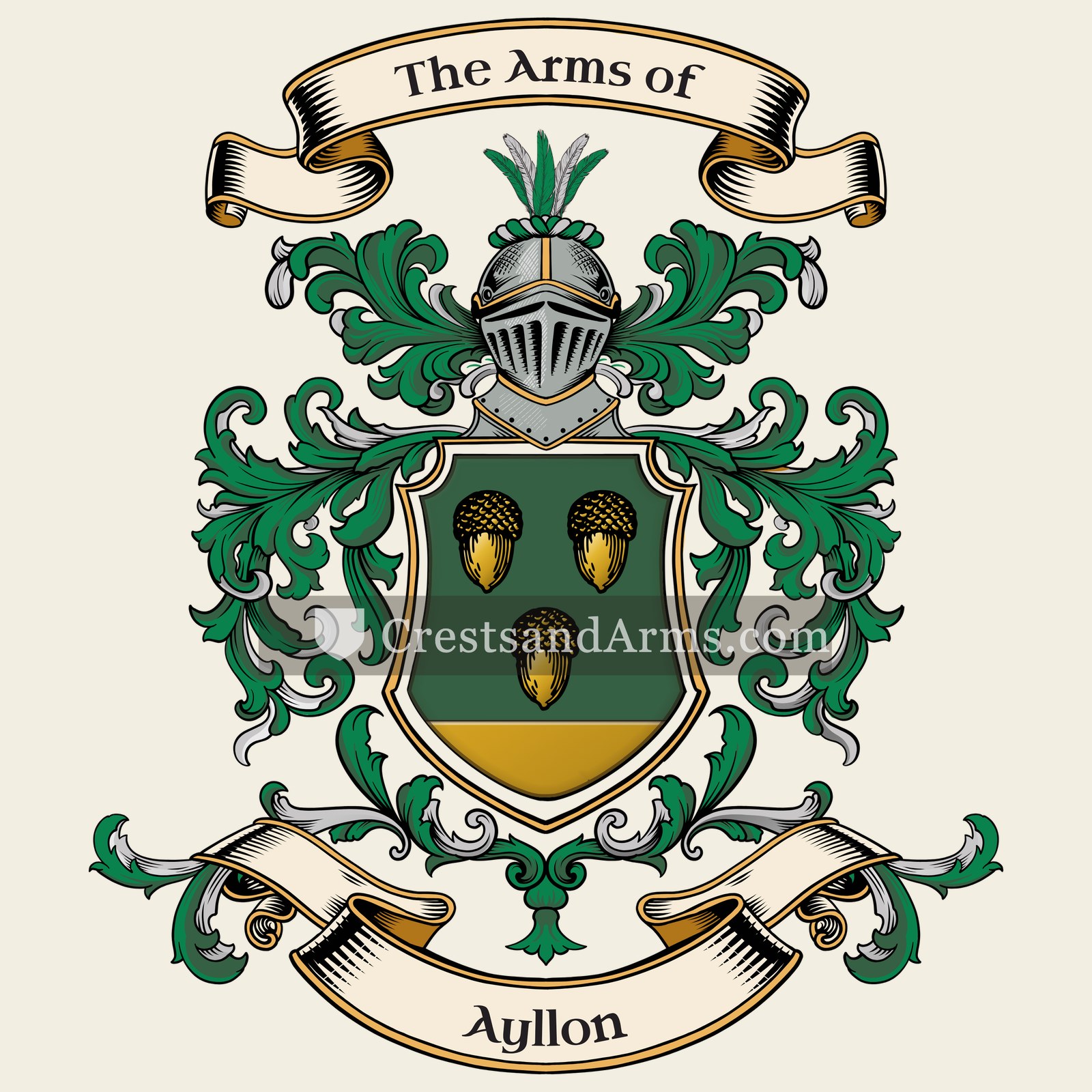 The Ayllon coat of arms, drawn from the recorded blazon