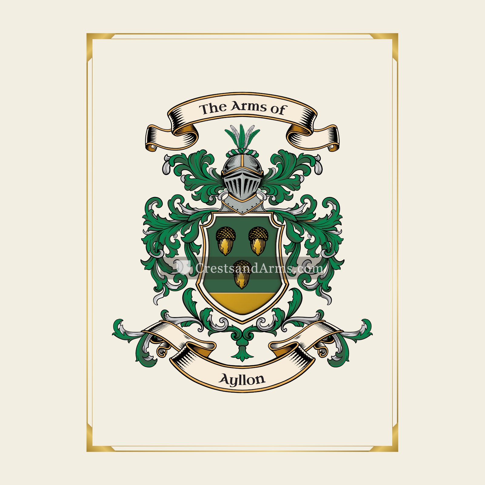 With gold border