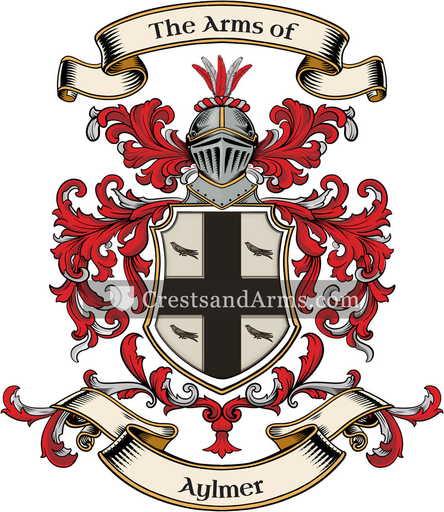 The Aylmer coat of arms, drawn from the recorded blazon