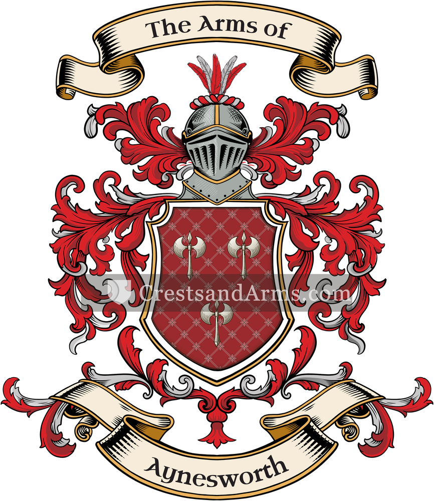 The Aynesworth coat of arms, drawn from the recorded blazon
