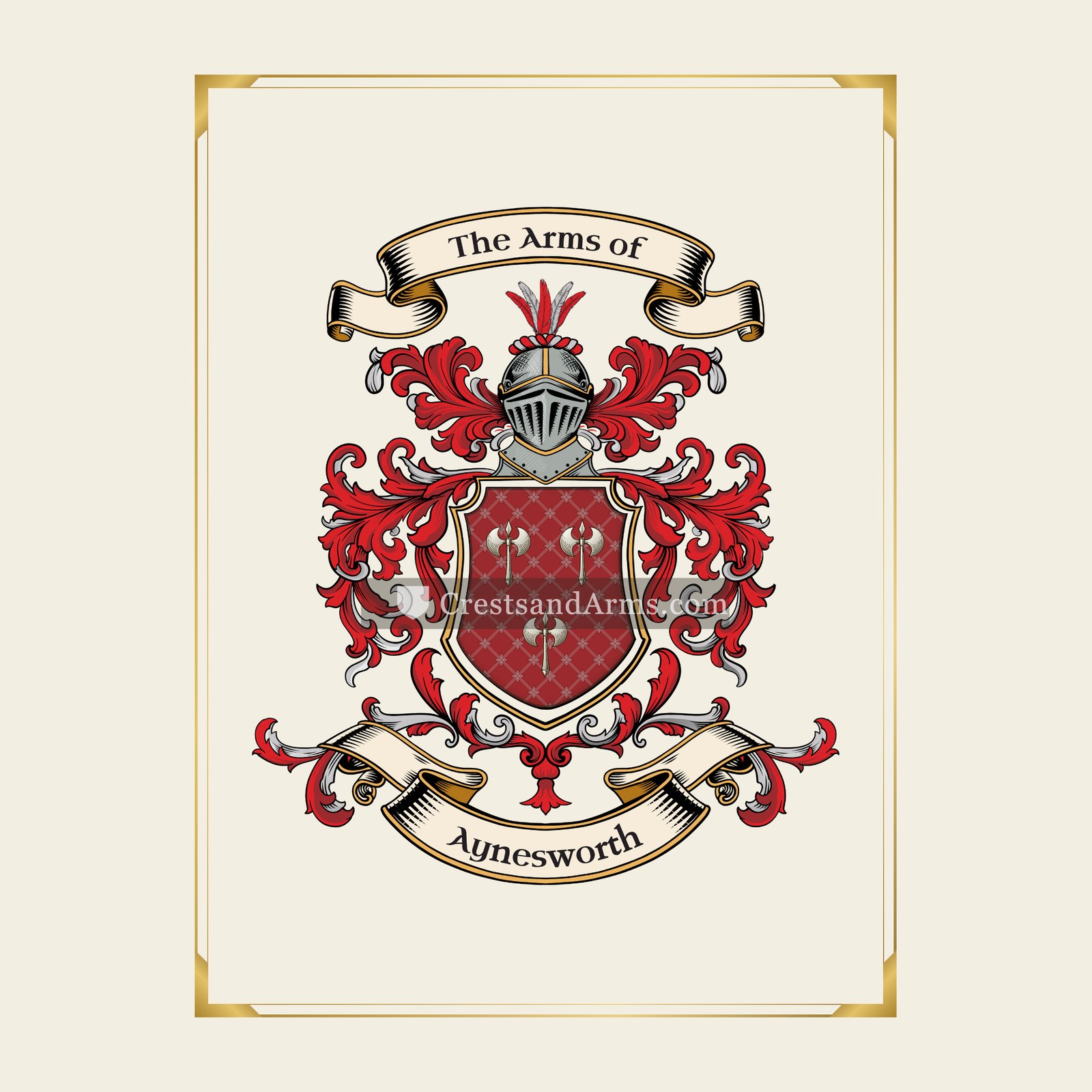 With gold border