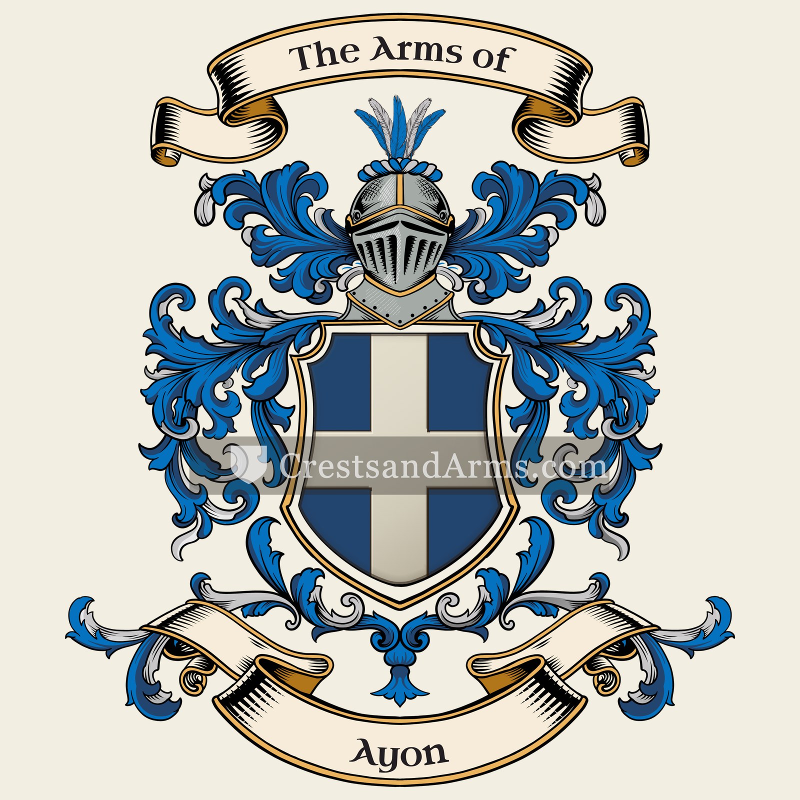 The Ayon coat of arms, drawn from the recorded blazon