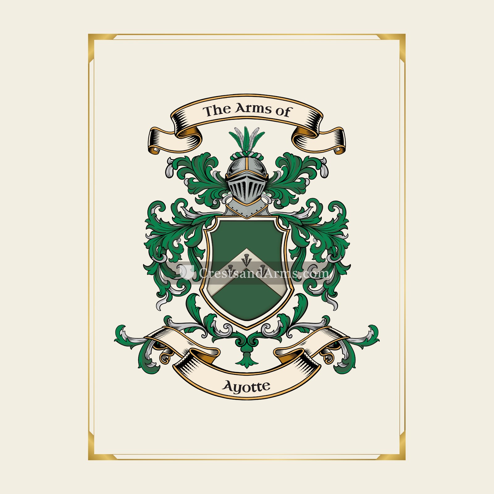 With gold border