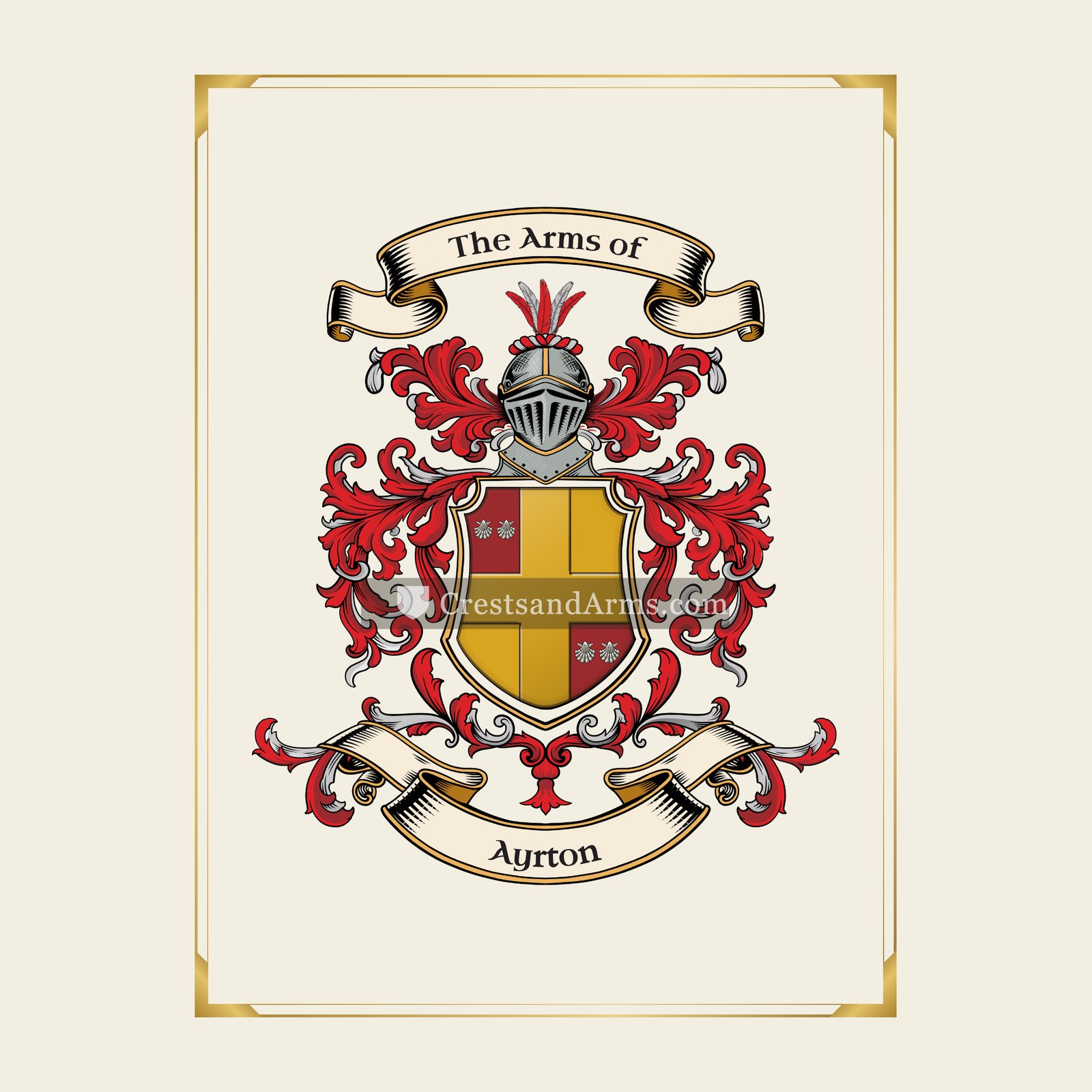 With gold border