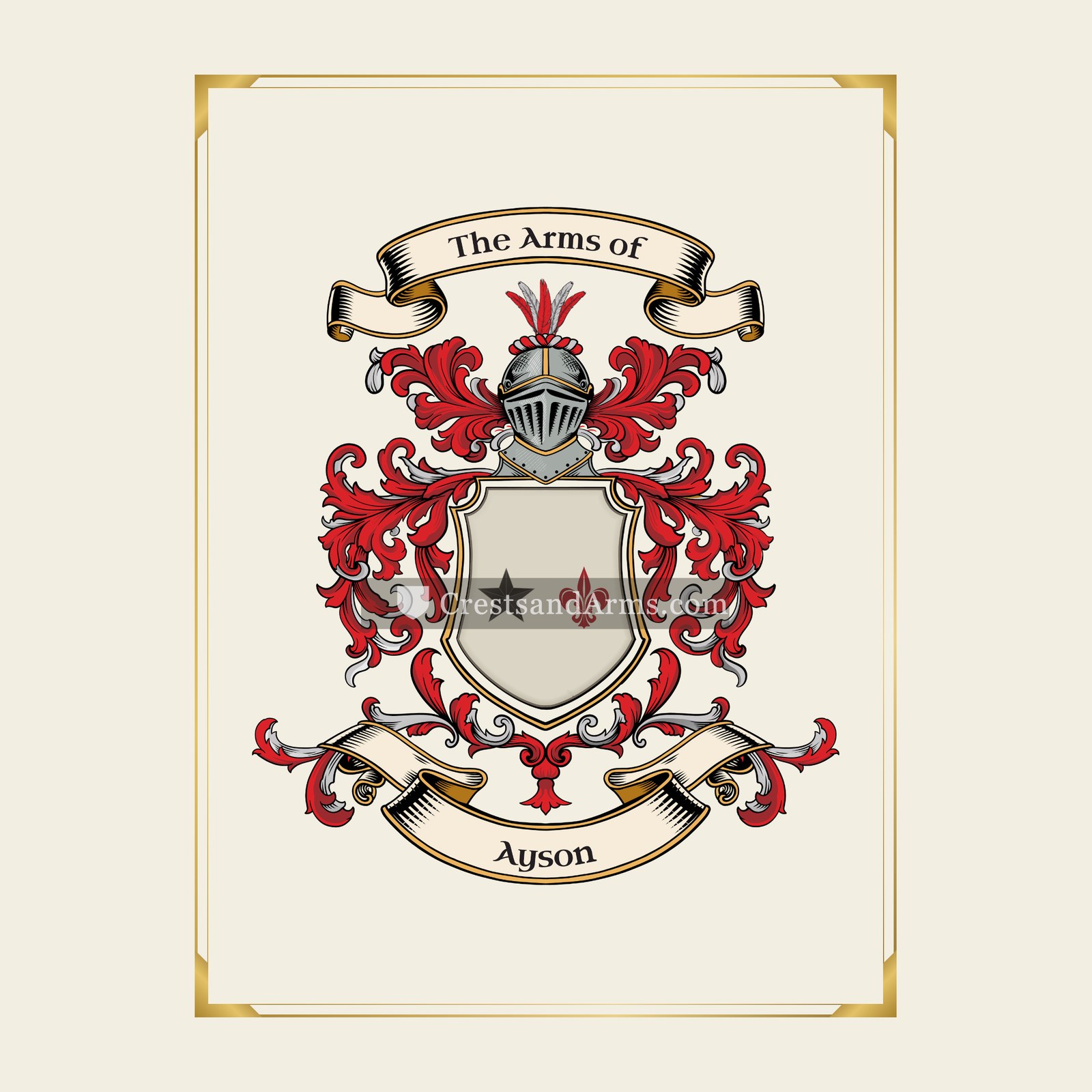 With gold border
