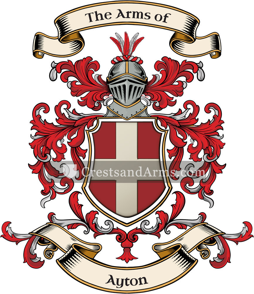The Ayton coat of arms, drawn from the recorded blazon