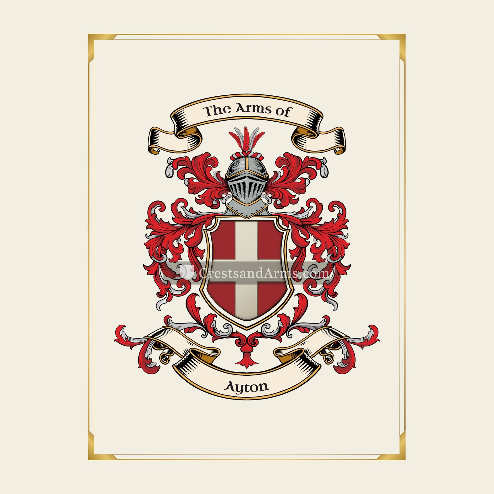With gold border
