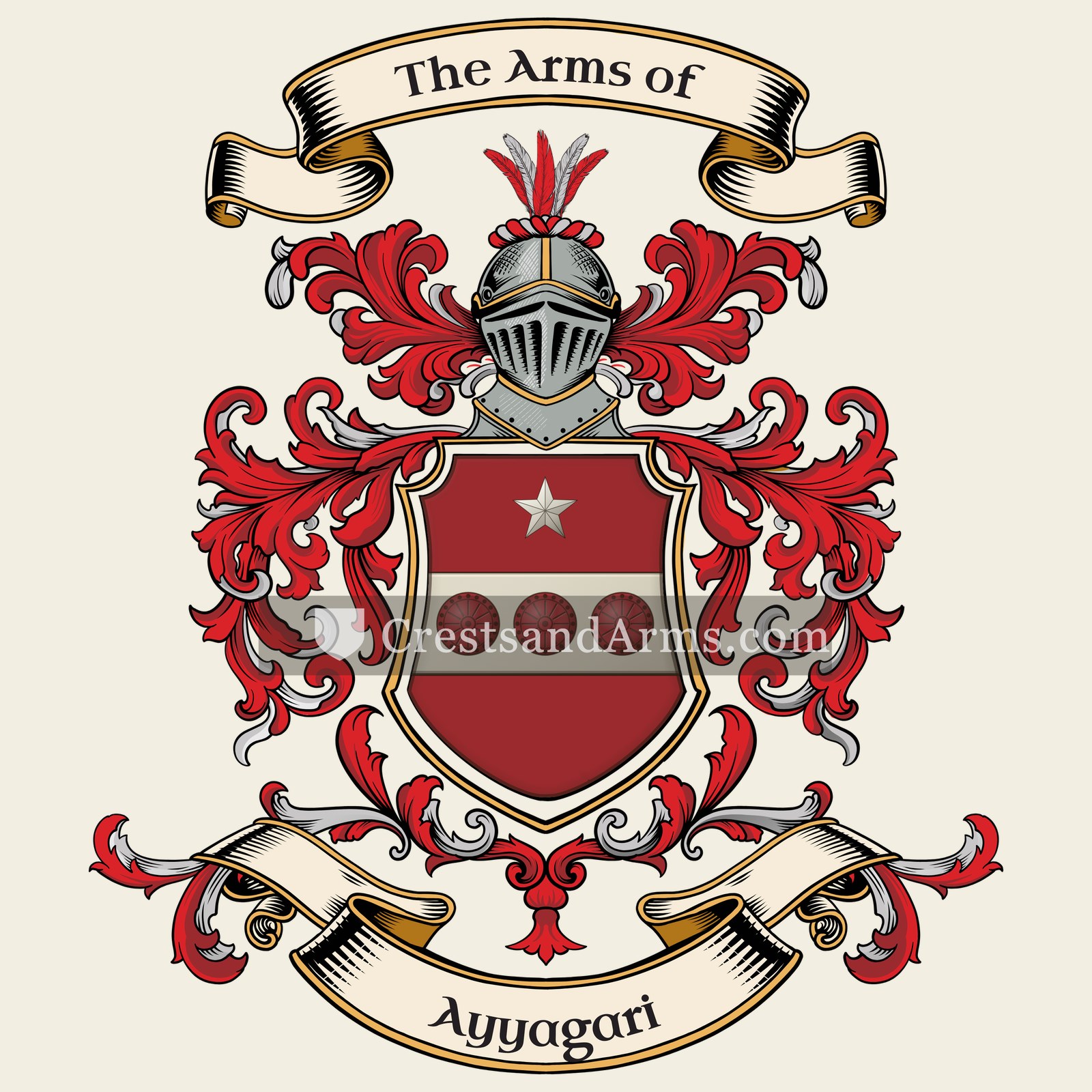 The Ayyagari coat of arms, drawn from the recorded blazon