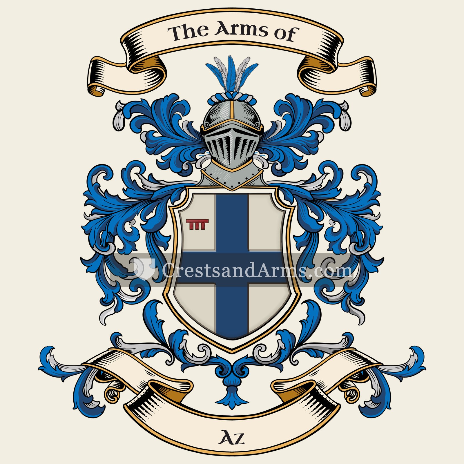 The Az coat of arms, drawn from the recorded blazon