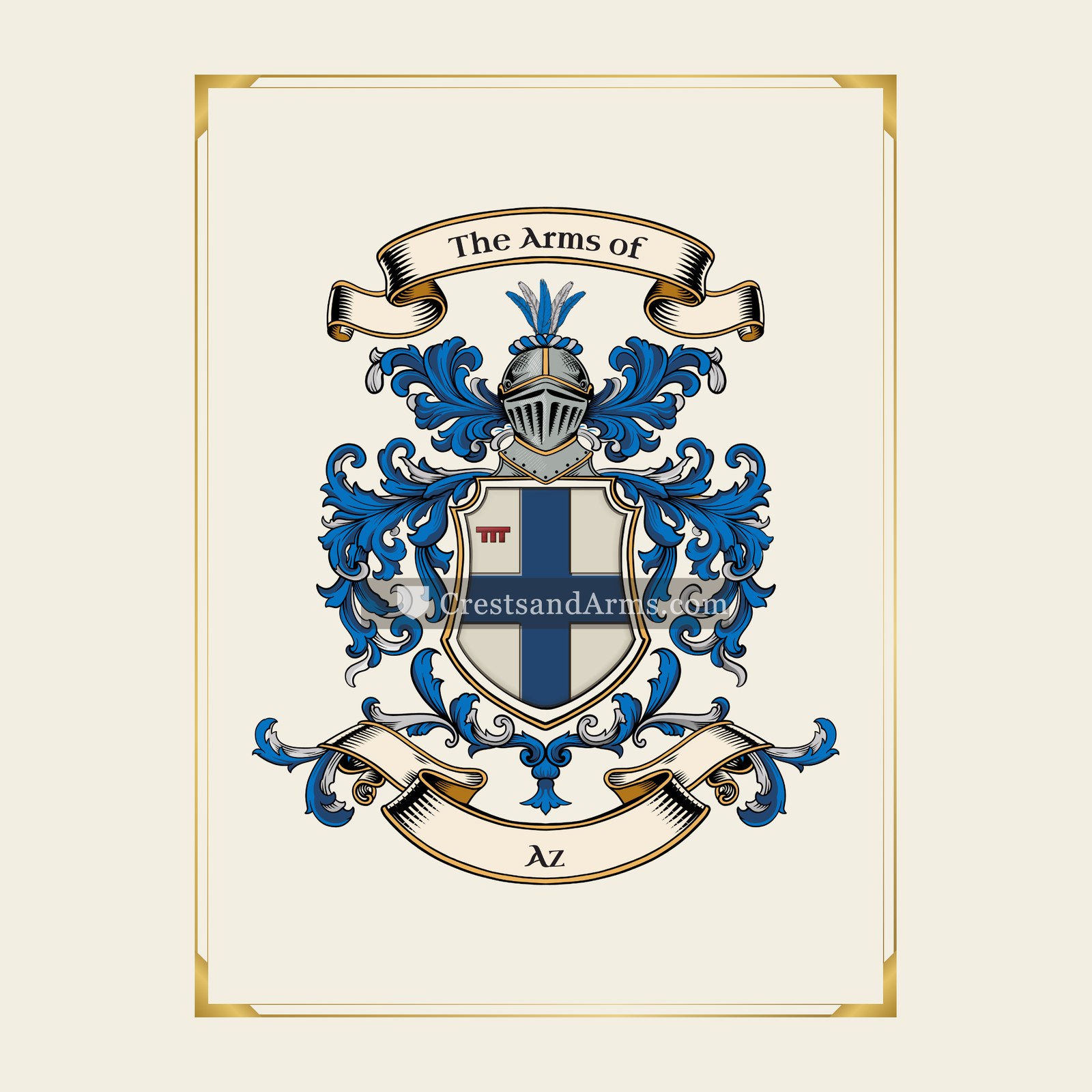 With gold border