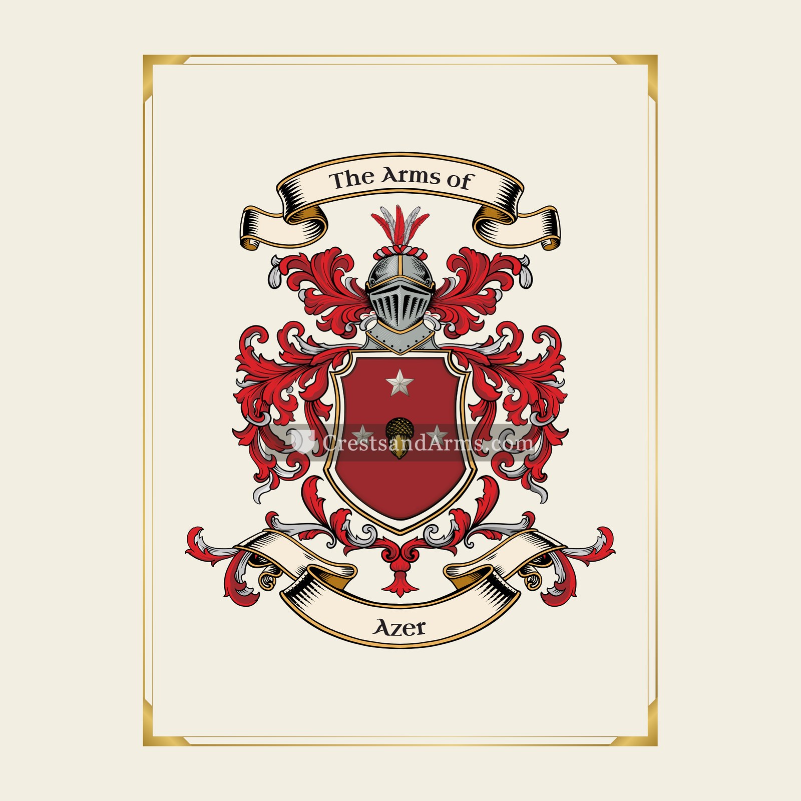 With gold border